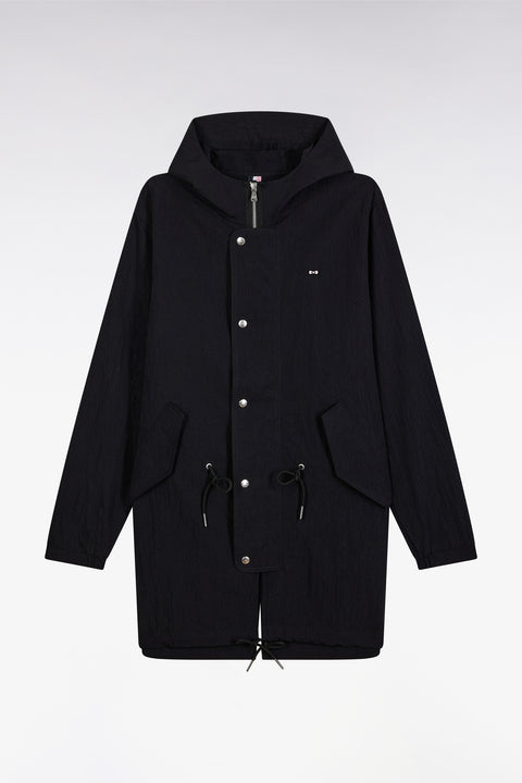 Lightweight black parka with integrated hood - Image 2