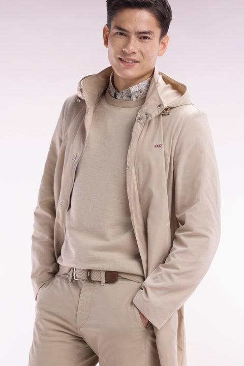 Beige hooded parka - Image 3