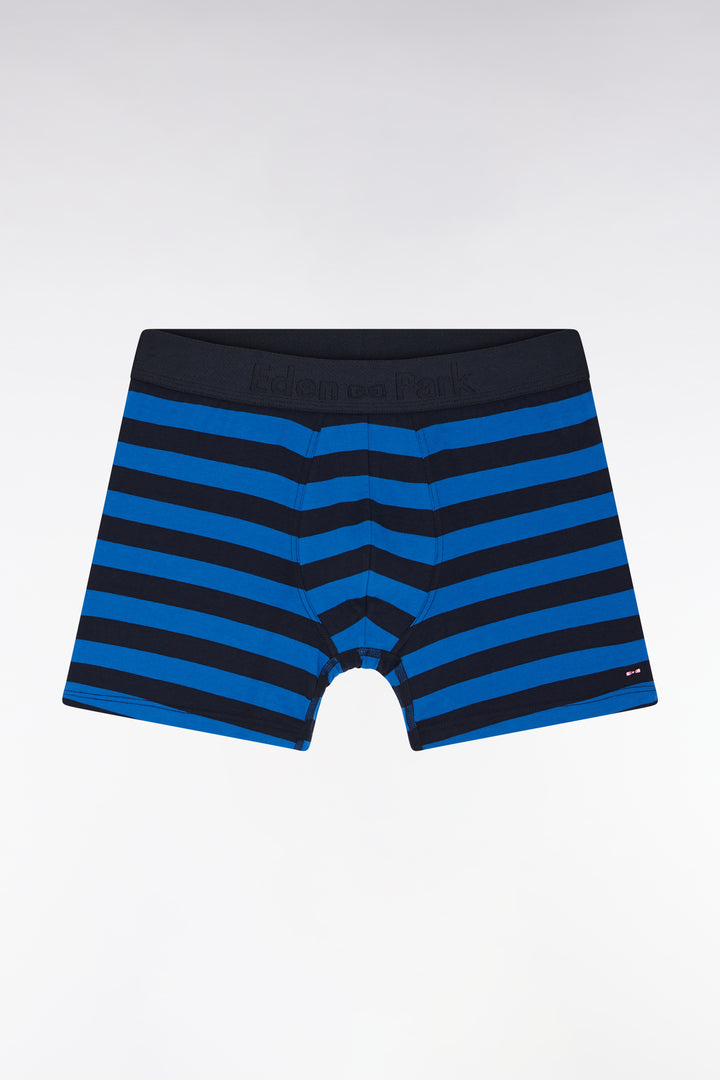 Boxer en jersey de coton stretch cerclé marine et bleu