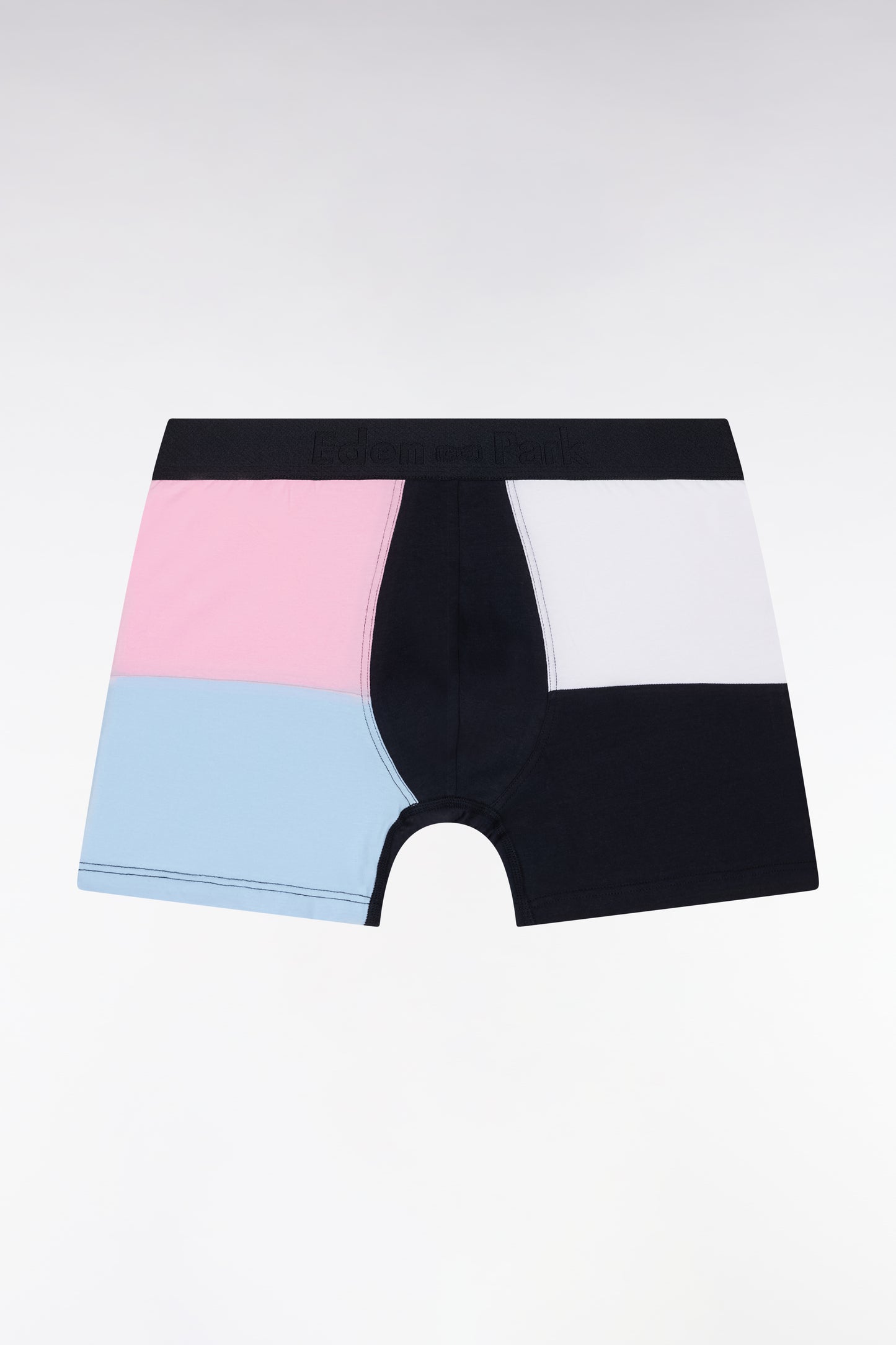 Cut and sewn boxer shorts in pink and blue stretch cotton jersey