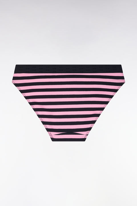 Stretch modal panties in navy and pink straps - Image 2