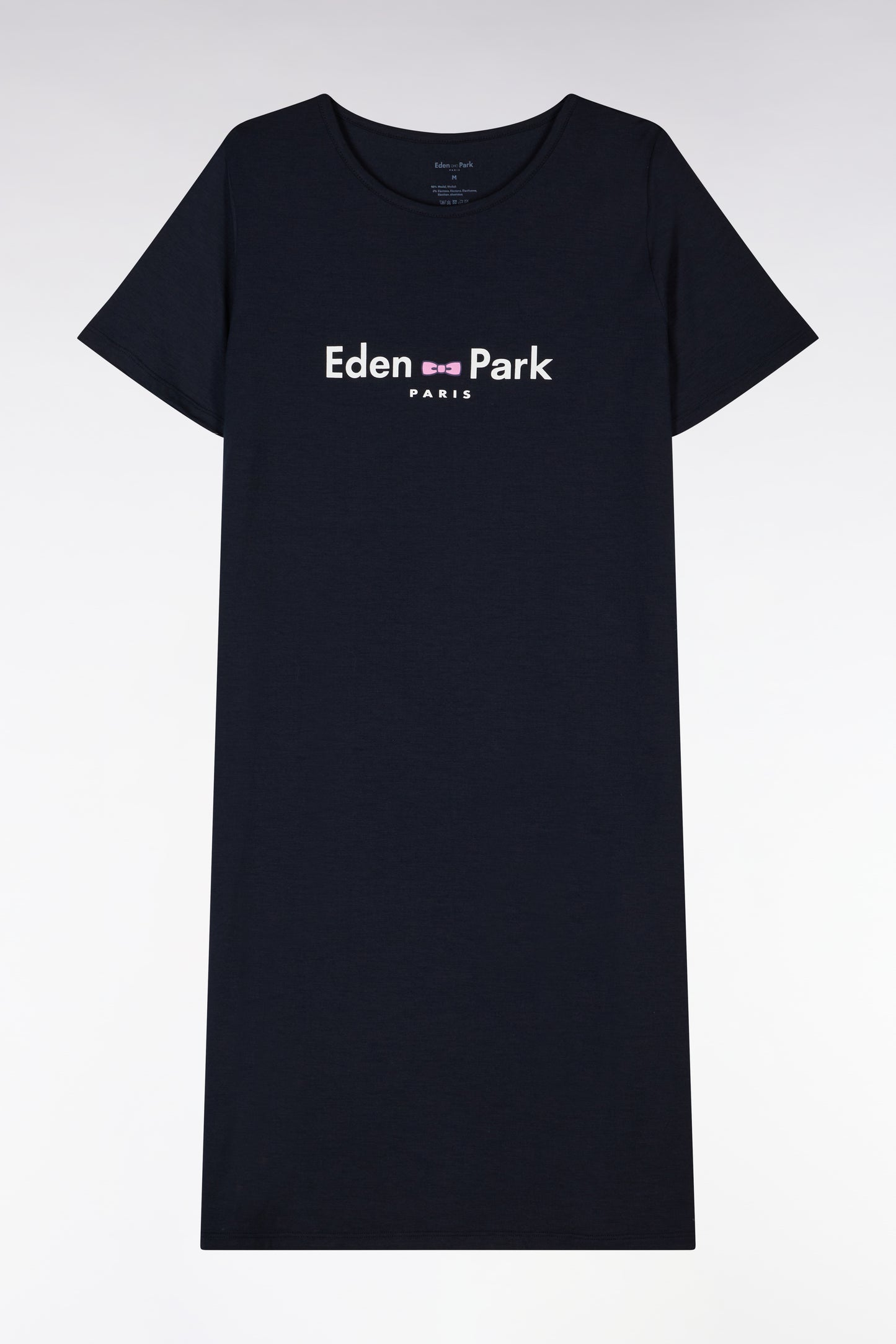 Chemise de nuit en modal stretch marine logo Eden Park