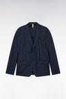 Modern fit navy suit jacket with tennis stripes
