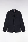 2-button navy jacket in stretch wool blend