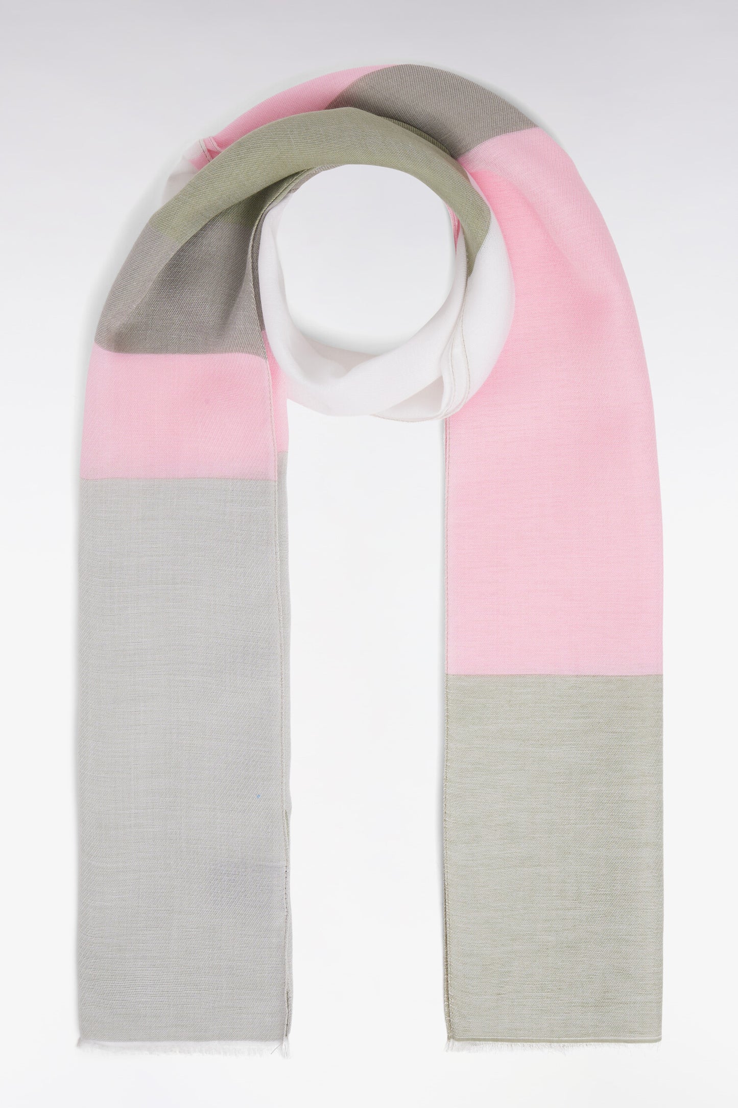 Pink and beige cotton and modal scarf Eden Park