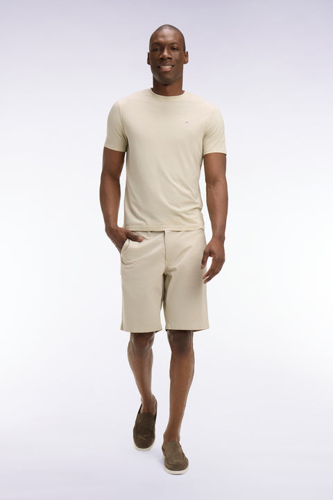 Bermuda chino en gabardine stretch beige - Image 1