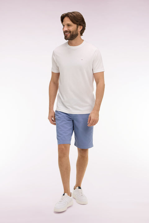 Chino Bermuda shorts in blue stretch gabardine - Image 3
