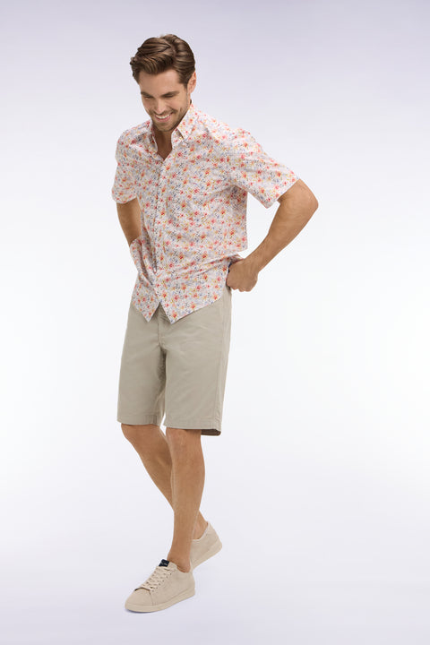 Chino Bermuda shorts in light gray stretch gabardine - Image 3
