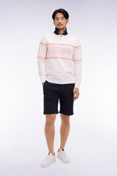 Bermuda en coton et lyocell mélangés marine - Image 3