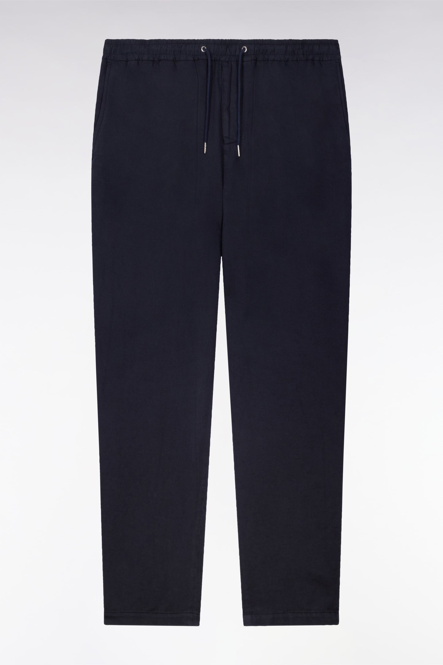 Pantalon en coton lin et lyocell marine coupe Modern