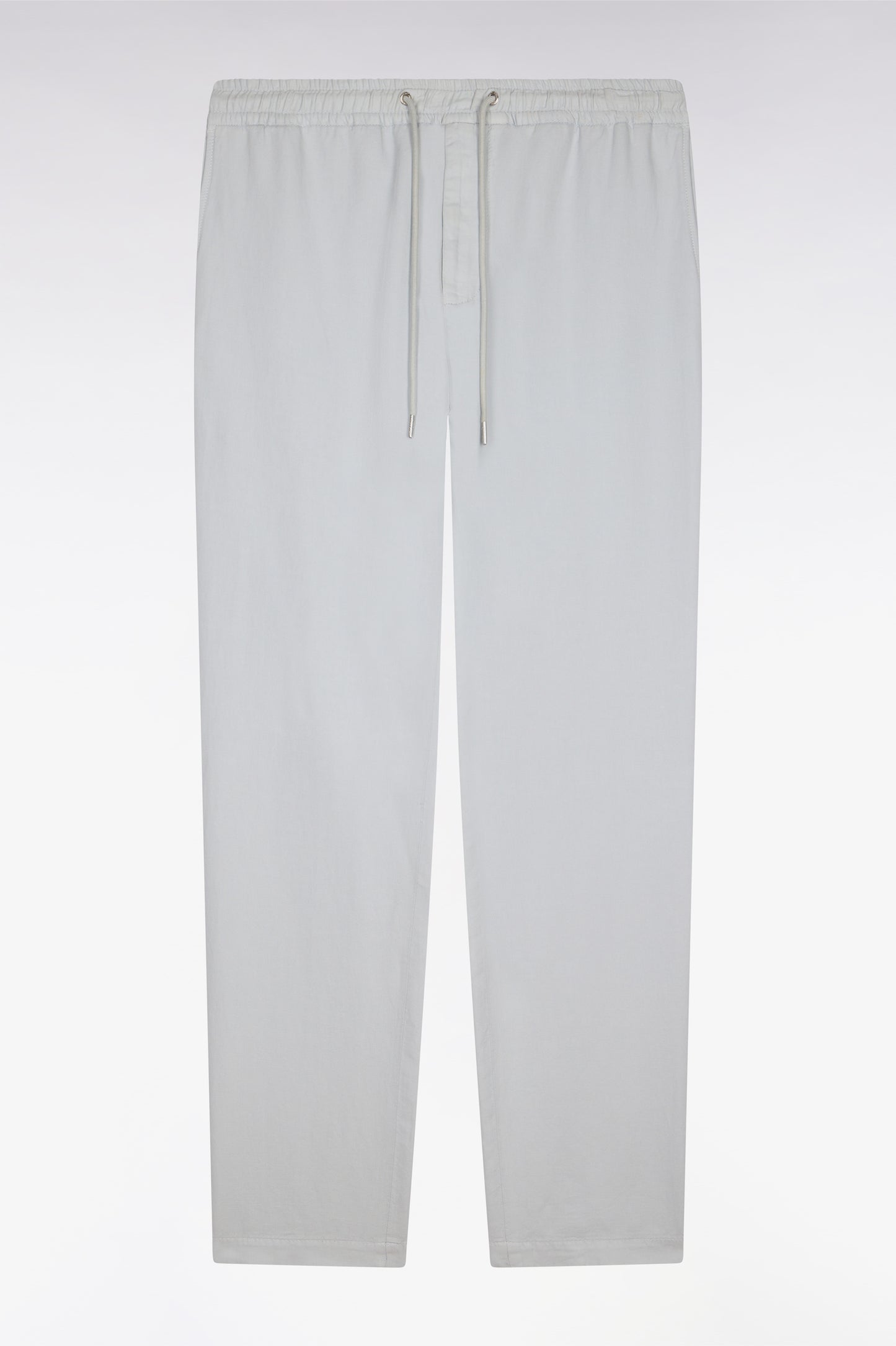 Light gray cotton linen and lyocell pants Modern cut