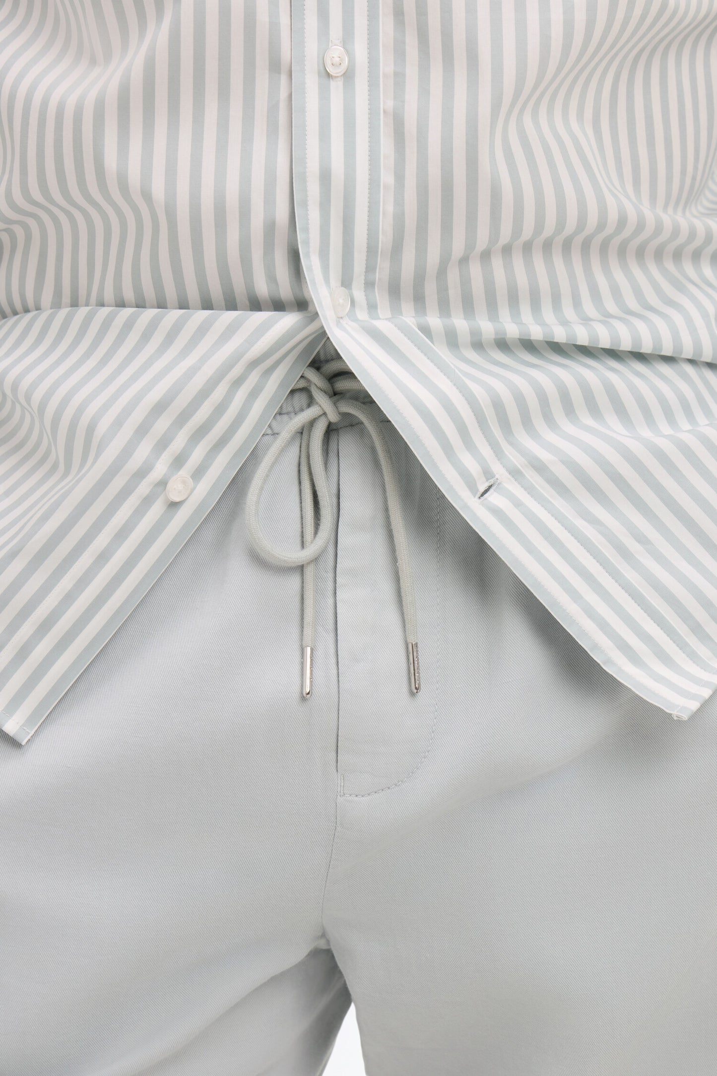 Light gray cotton linen and lyocell pants Modern cut