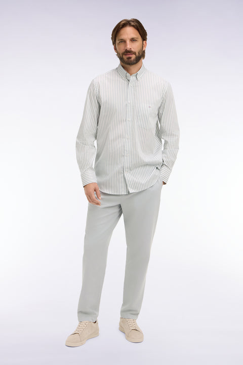 Pantalon en coton lin et lyocell gris clair coupe Modern - Image 3