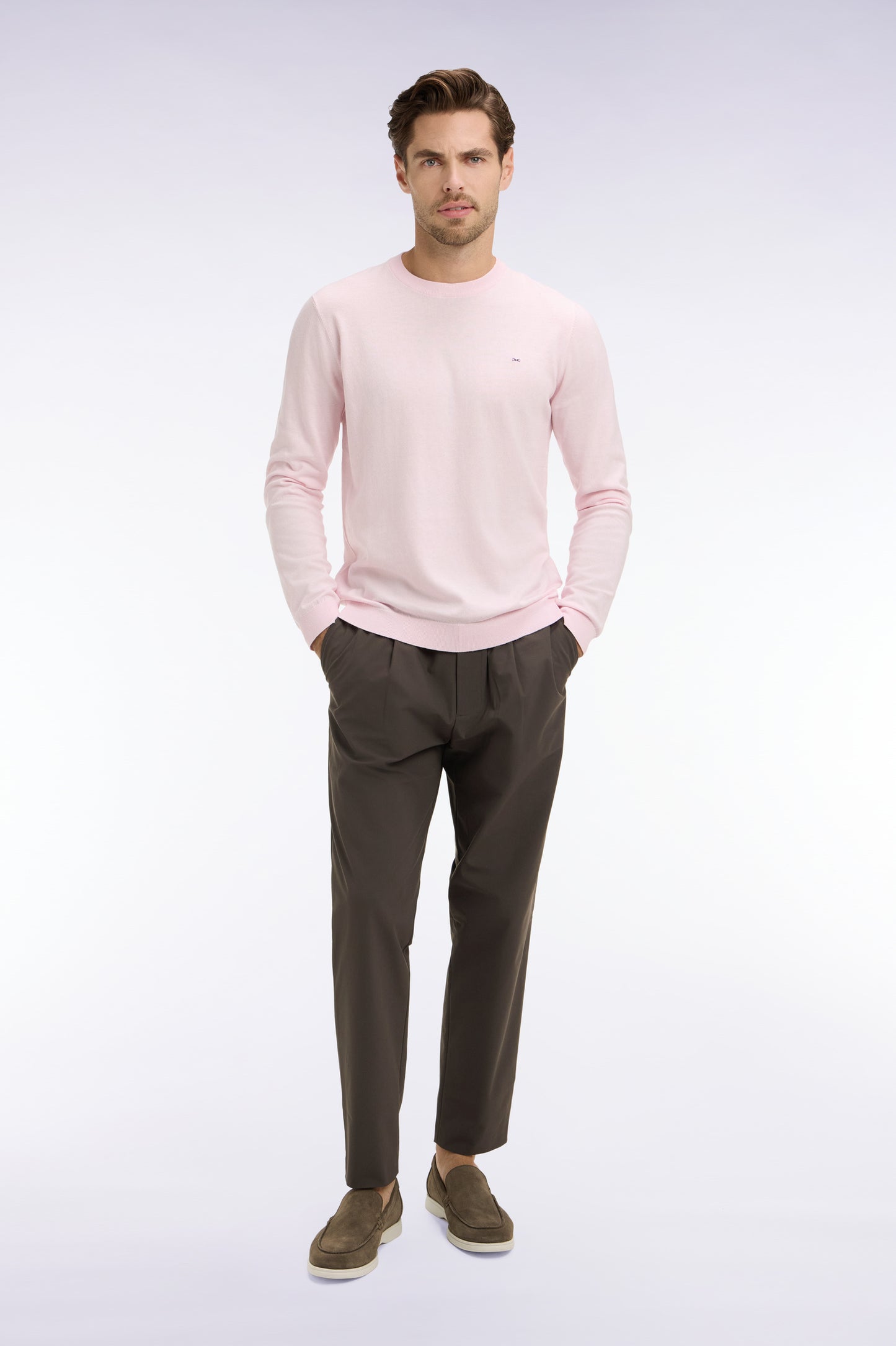 Pantalon taille élastiquée en tissu technique gris coupe Modern