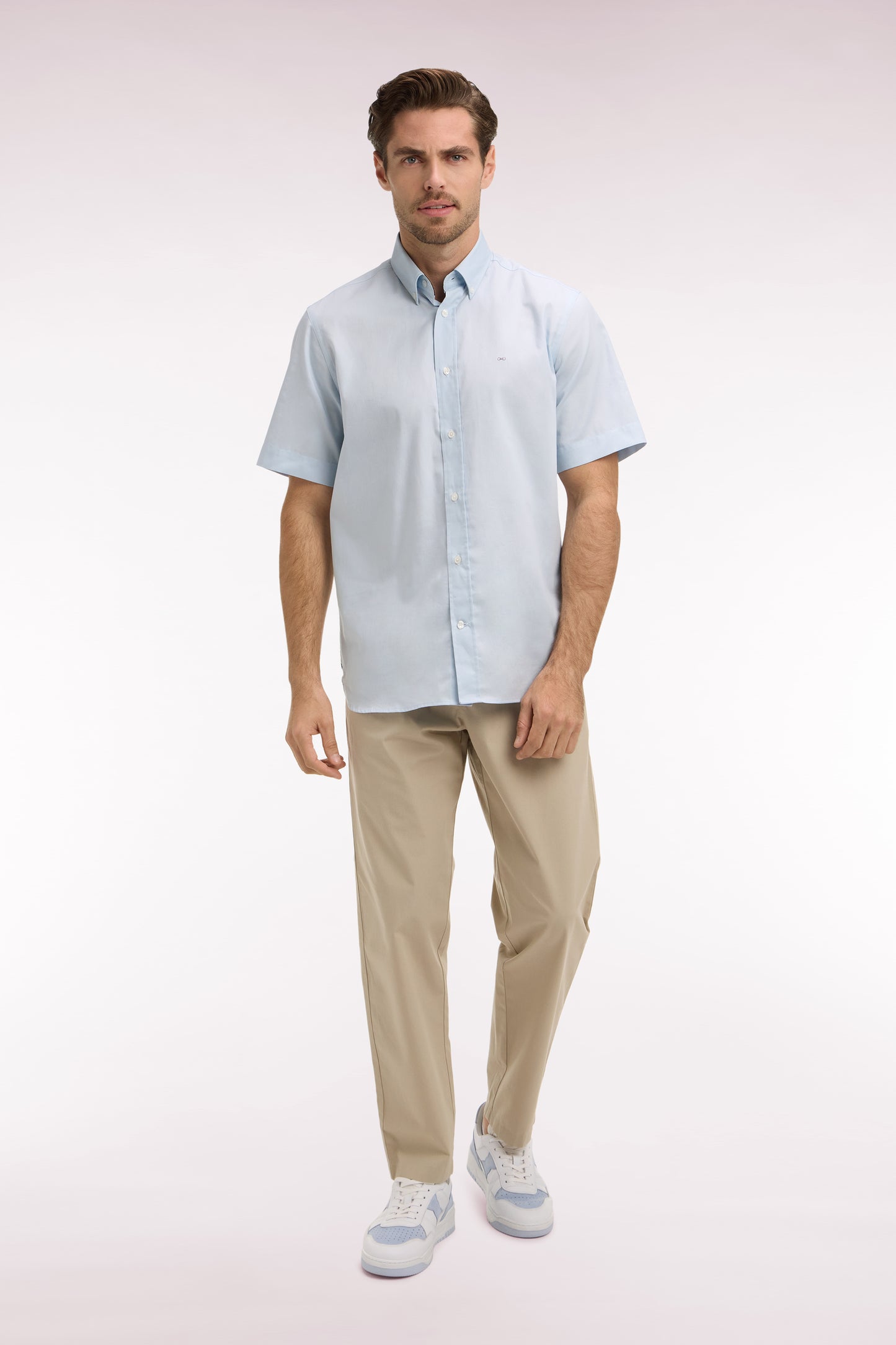 Pantalon en toile de coton beige