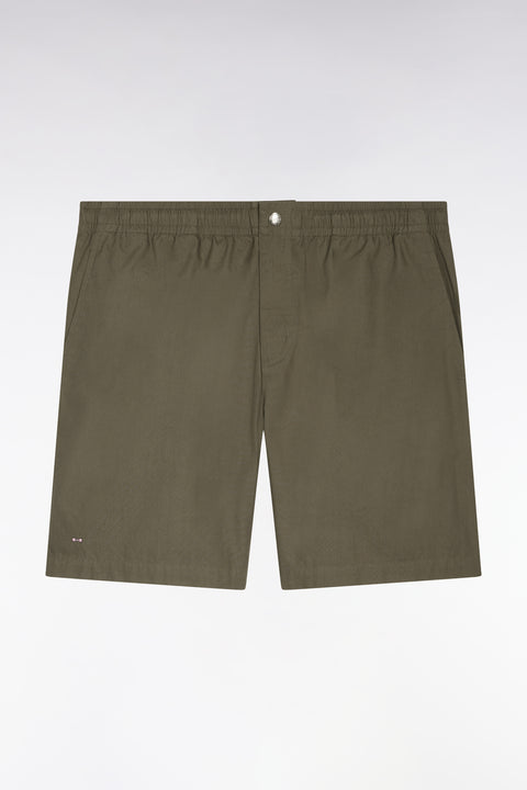 Khaki cotton poplin shorts - Image 2