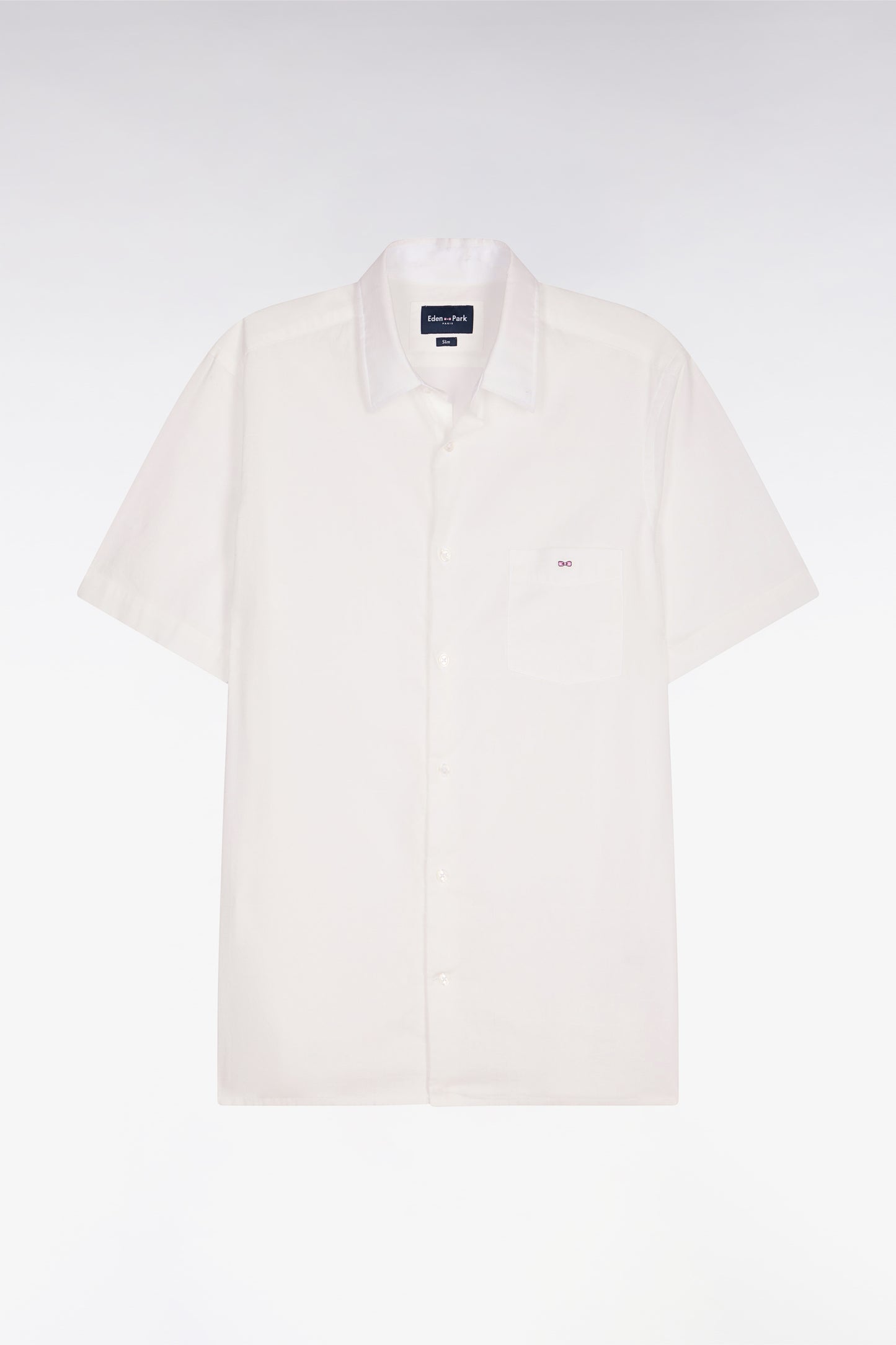 White Cotton Short Sleeve Slim Fit Shirt
