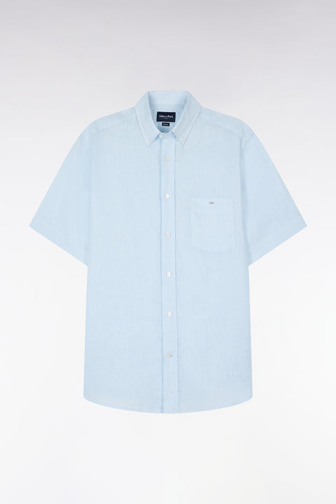 Chemise à manches courtes en lin ciel - Image 2
