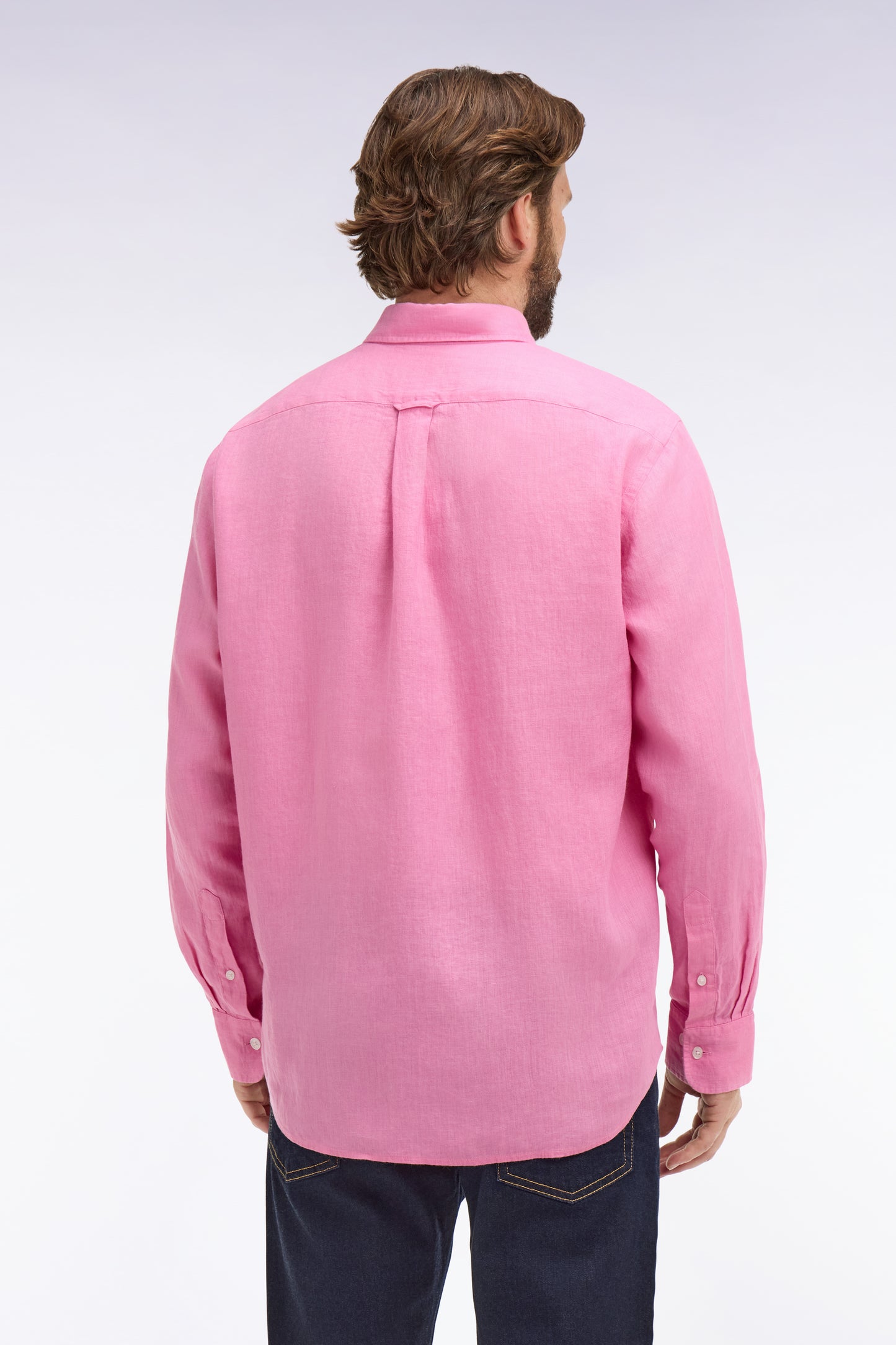 Straight pink linen shirt