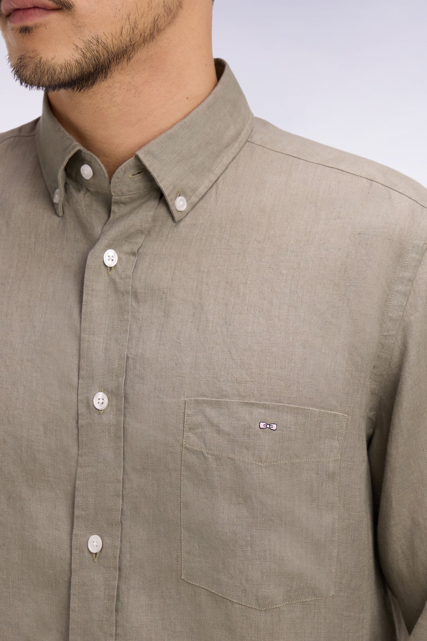 Straight brown linen shirt
