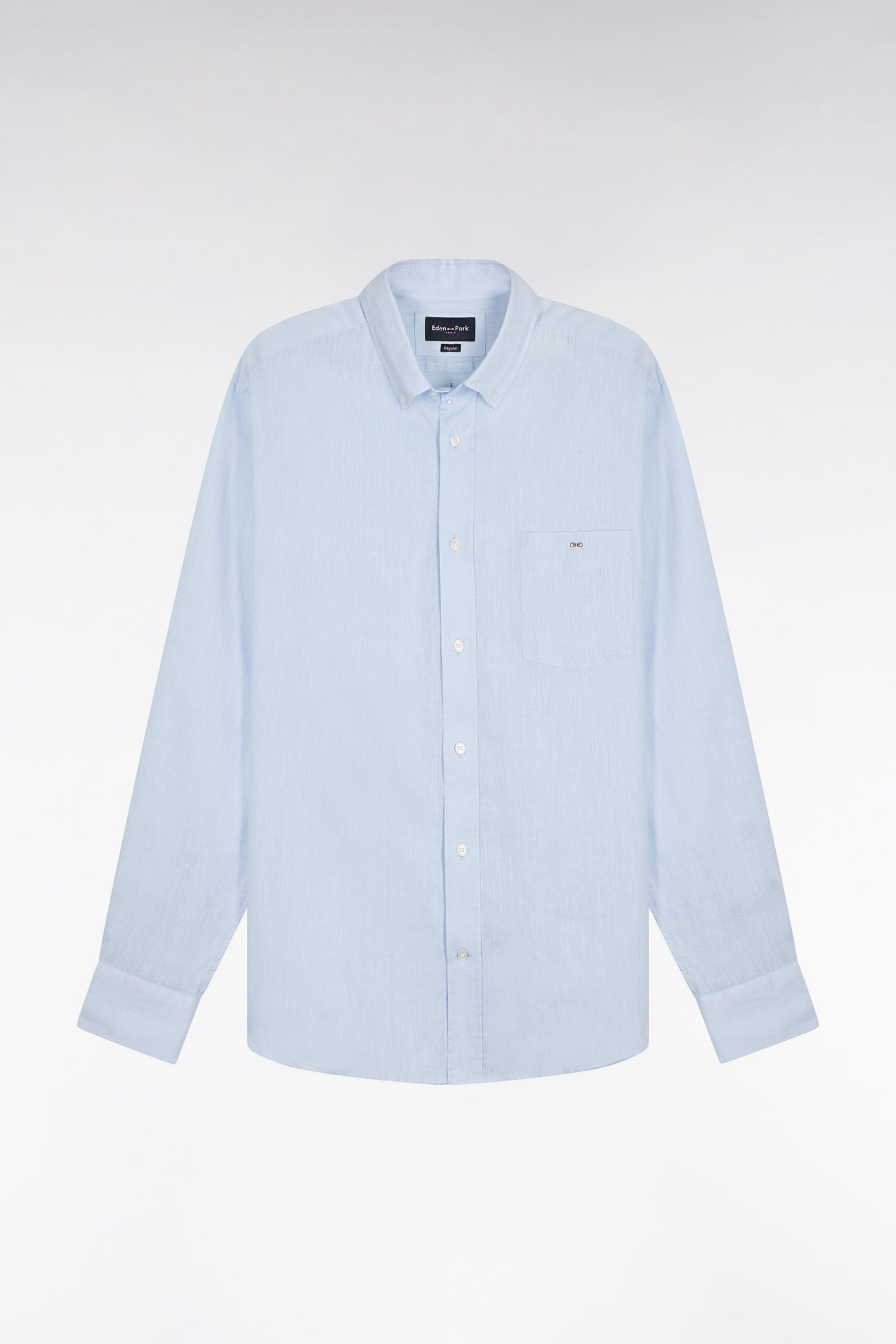 Straight sky blue linen shirt
