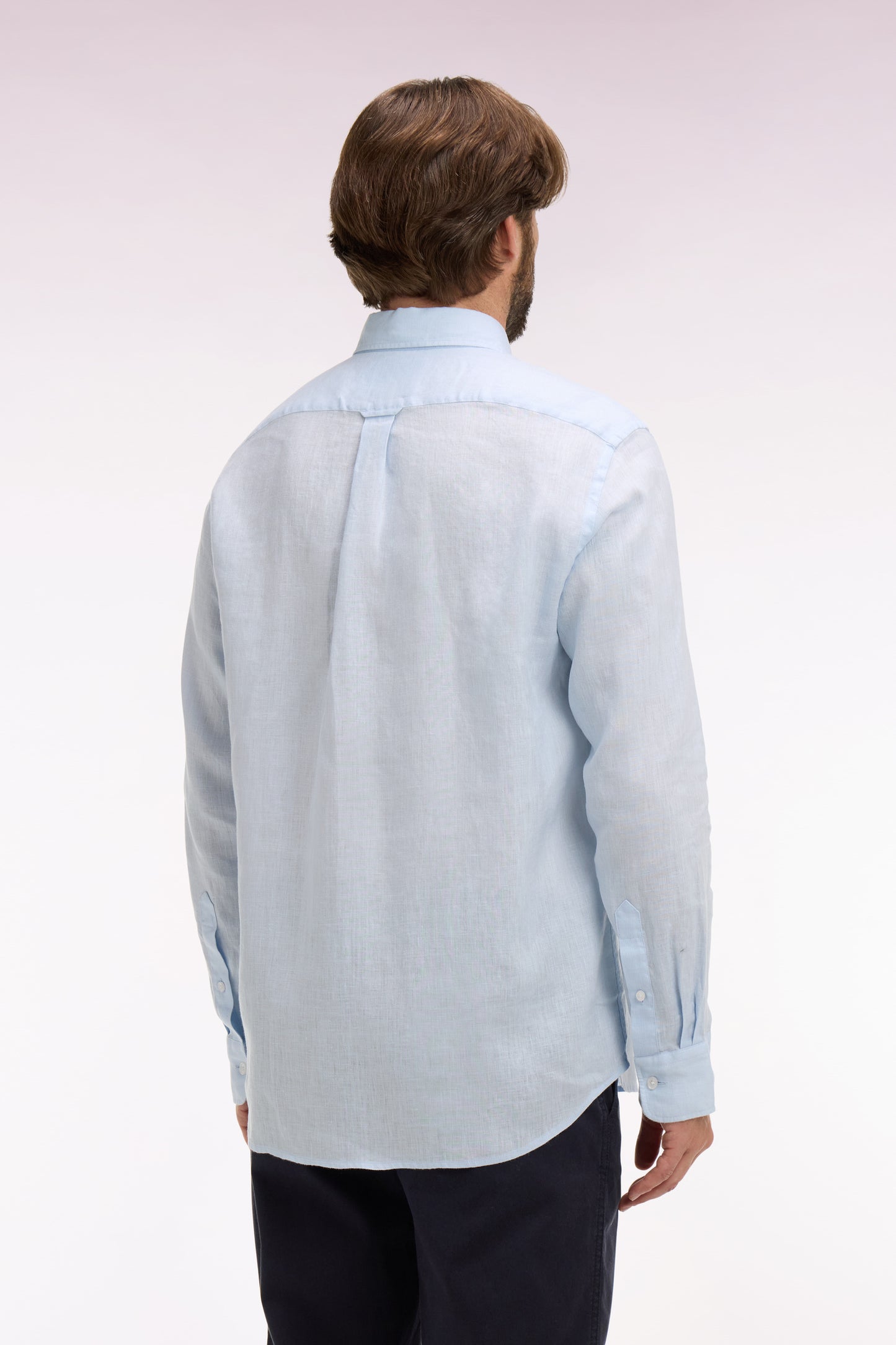 Straight sky blue linen shirt