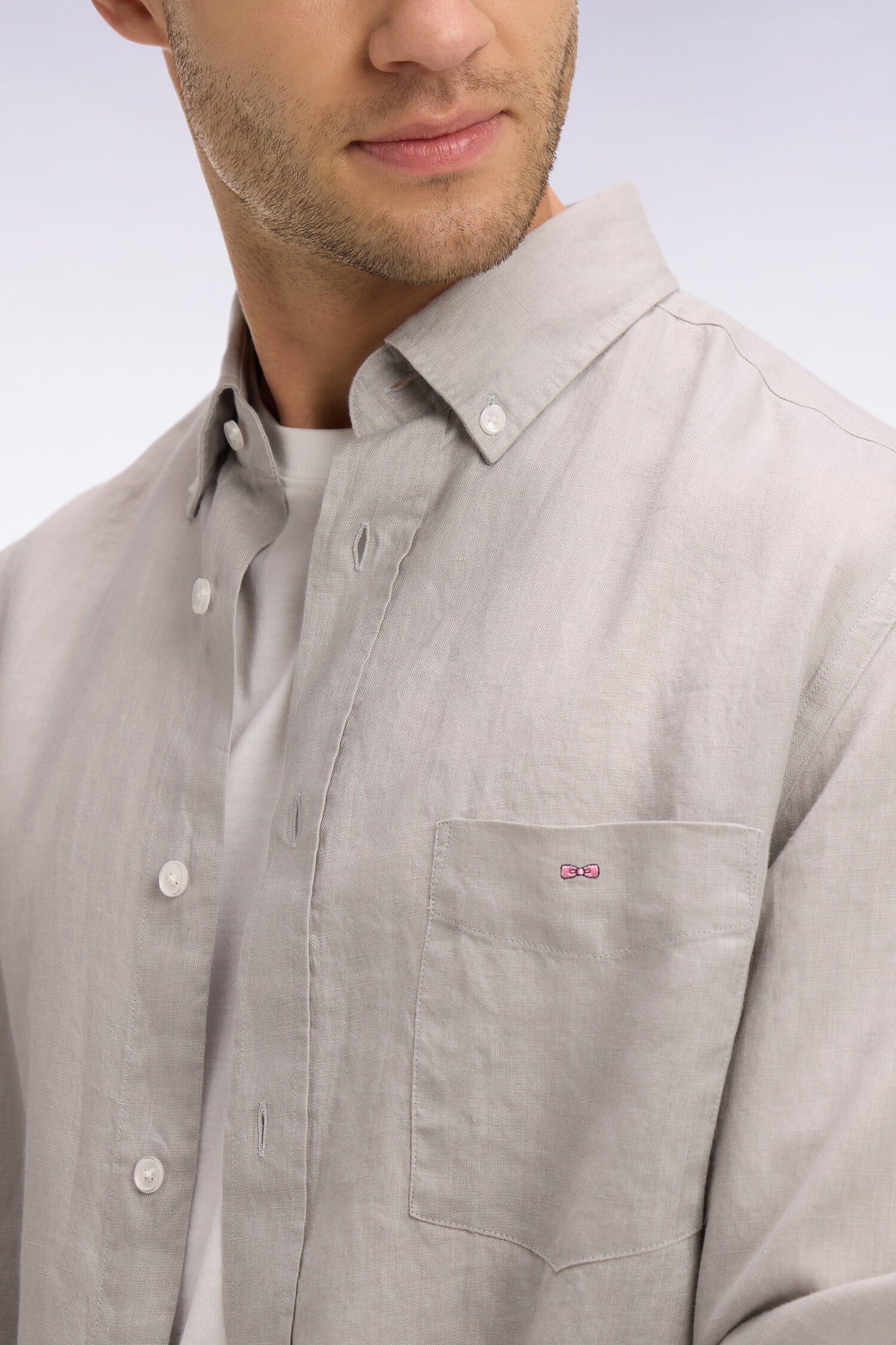 Straight gray linen shirt