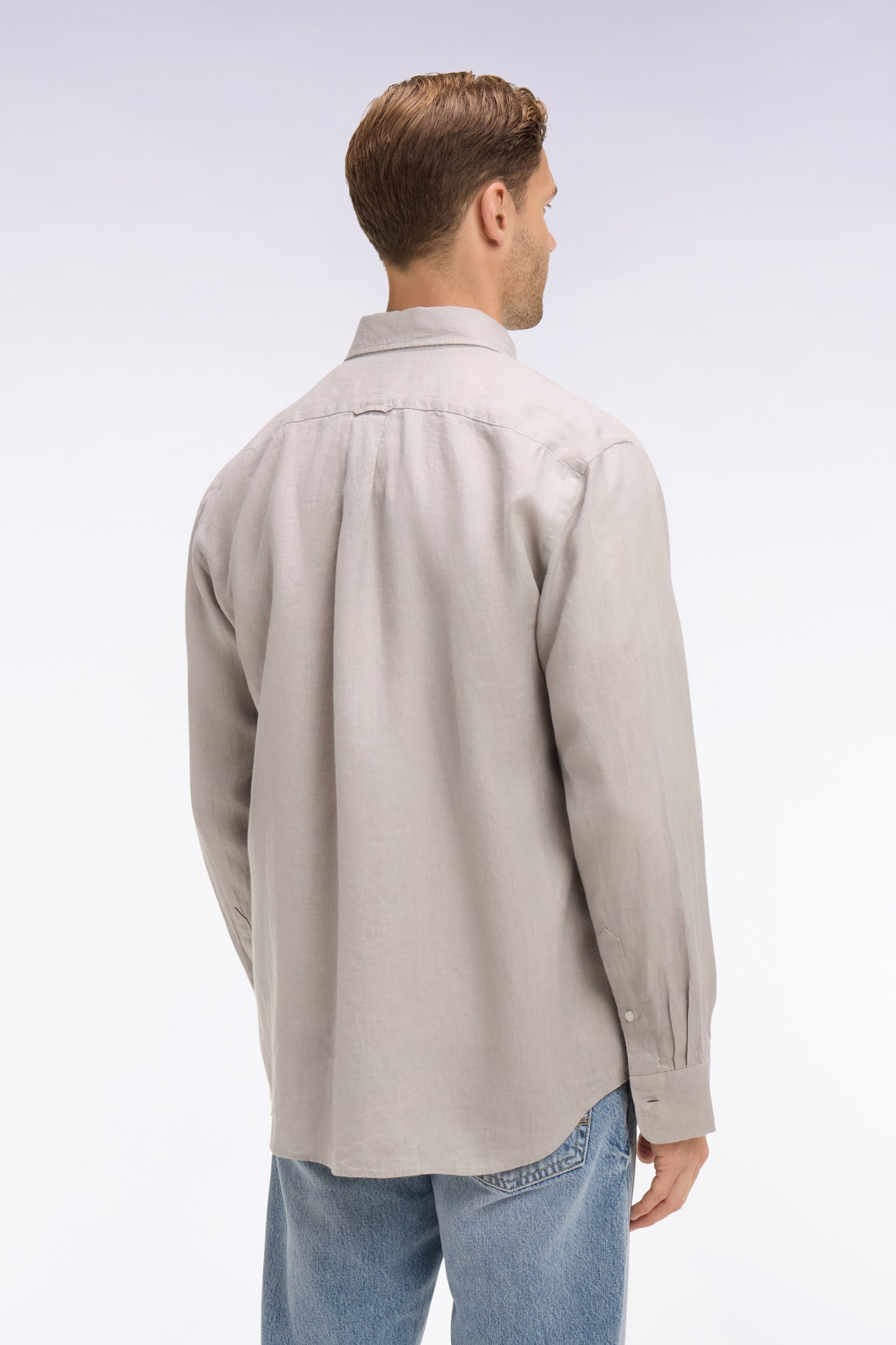 Straight gray linen shirt