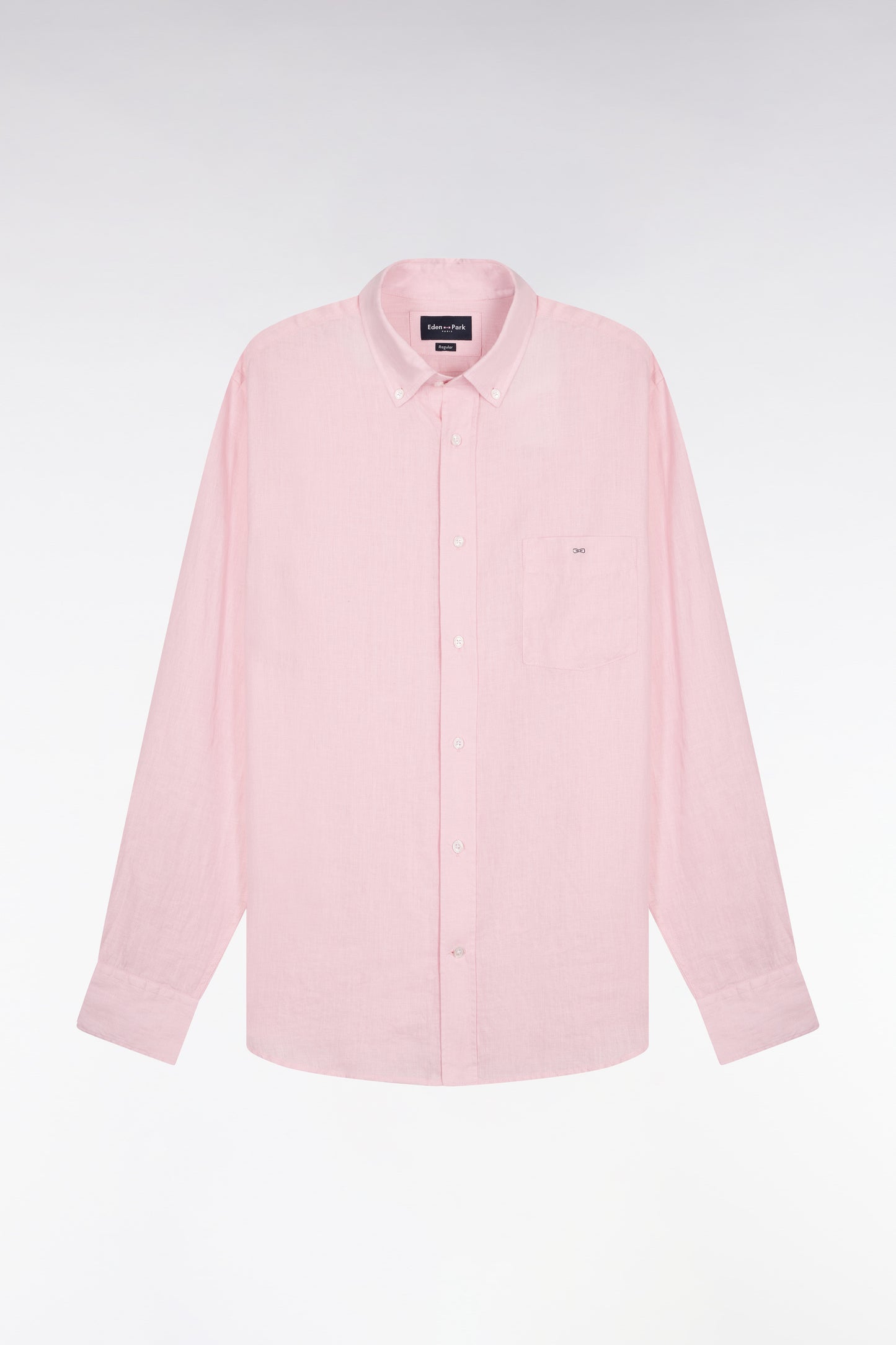 Straight light pink linen shirt