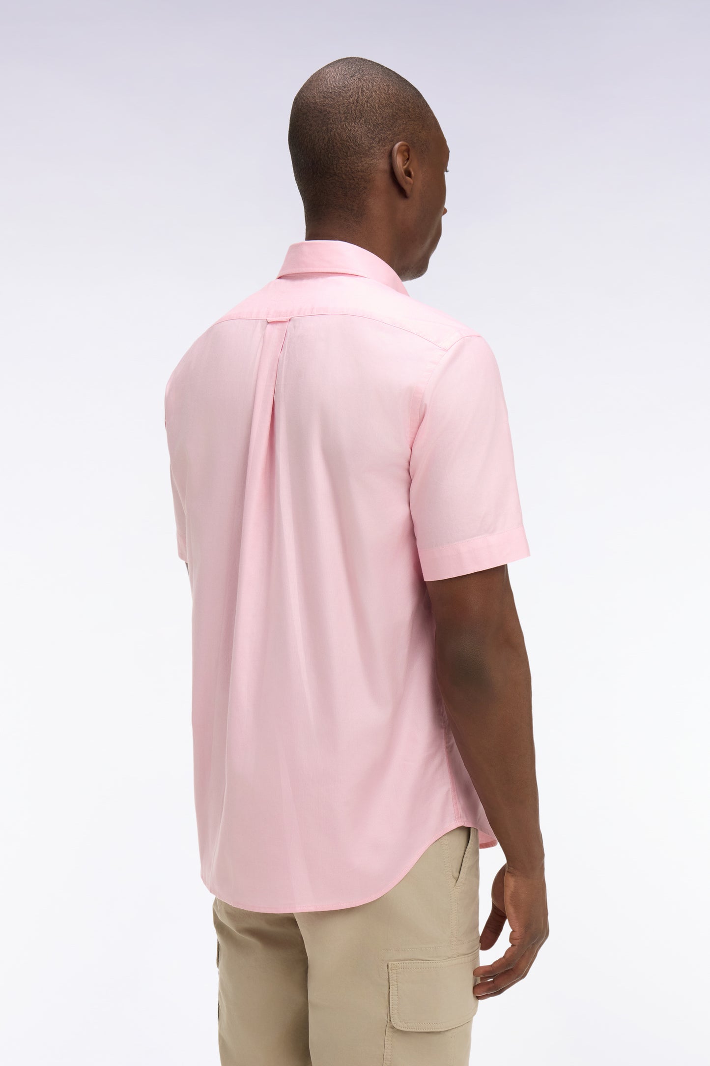 Straight light pink linen shirt