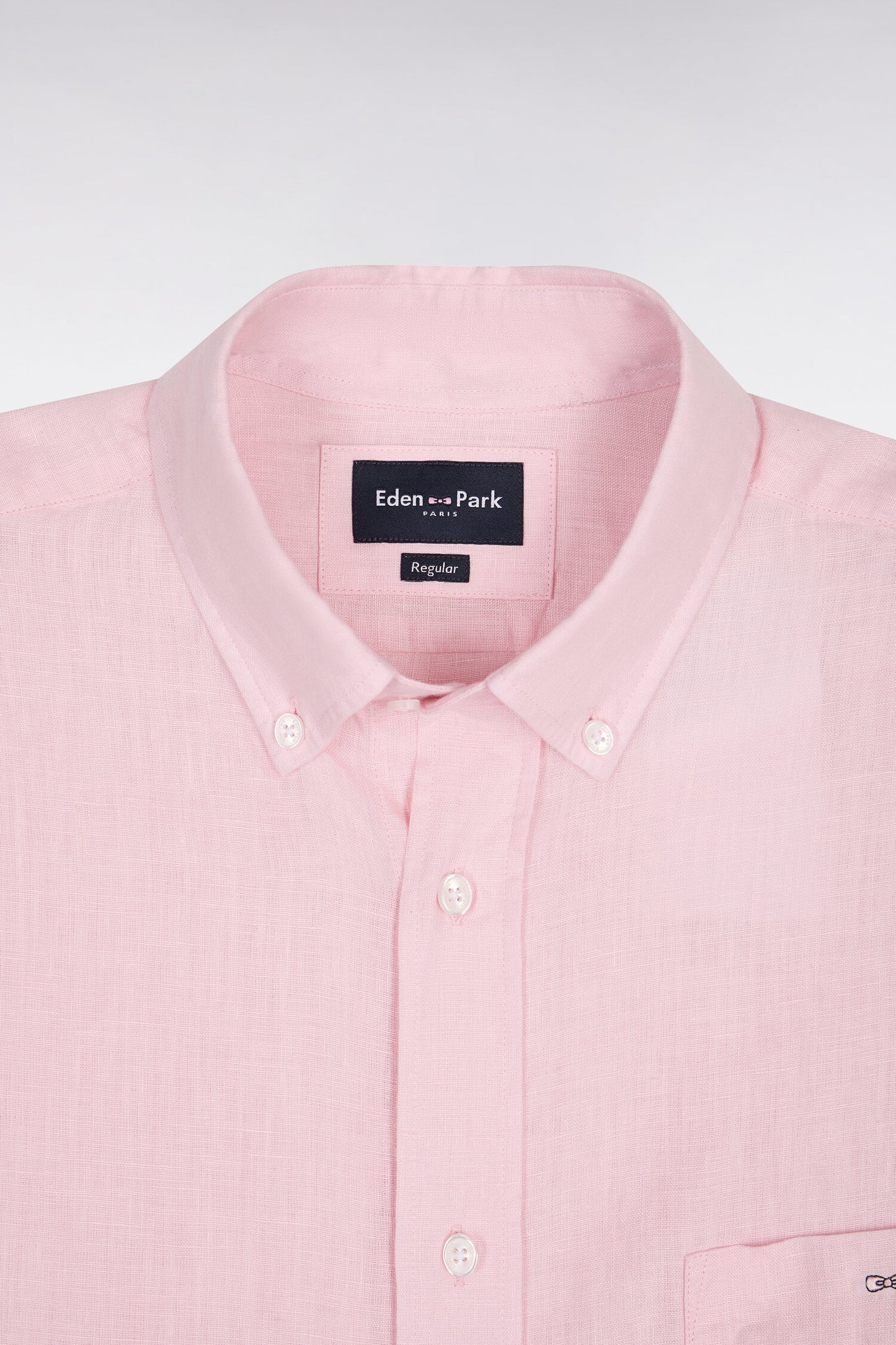 Straight light pink linen shirt