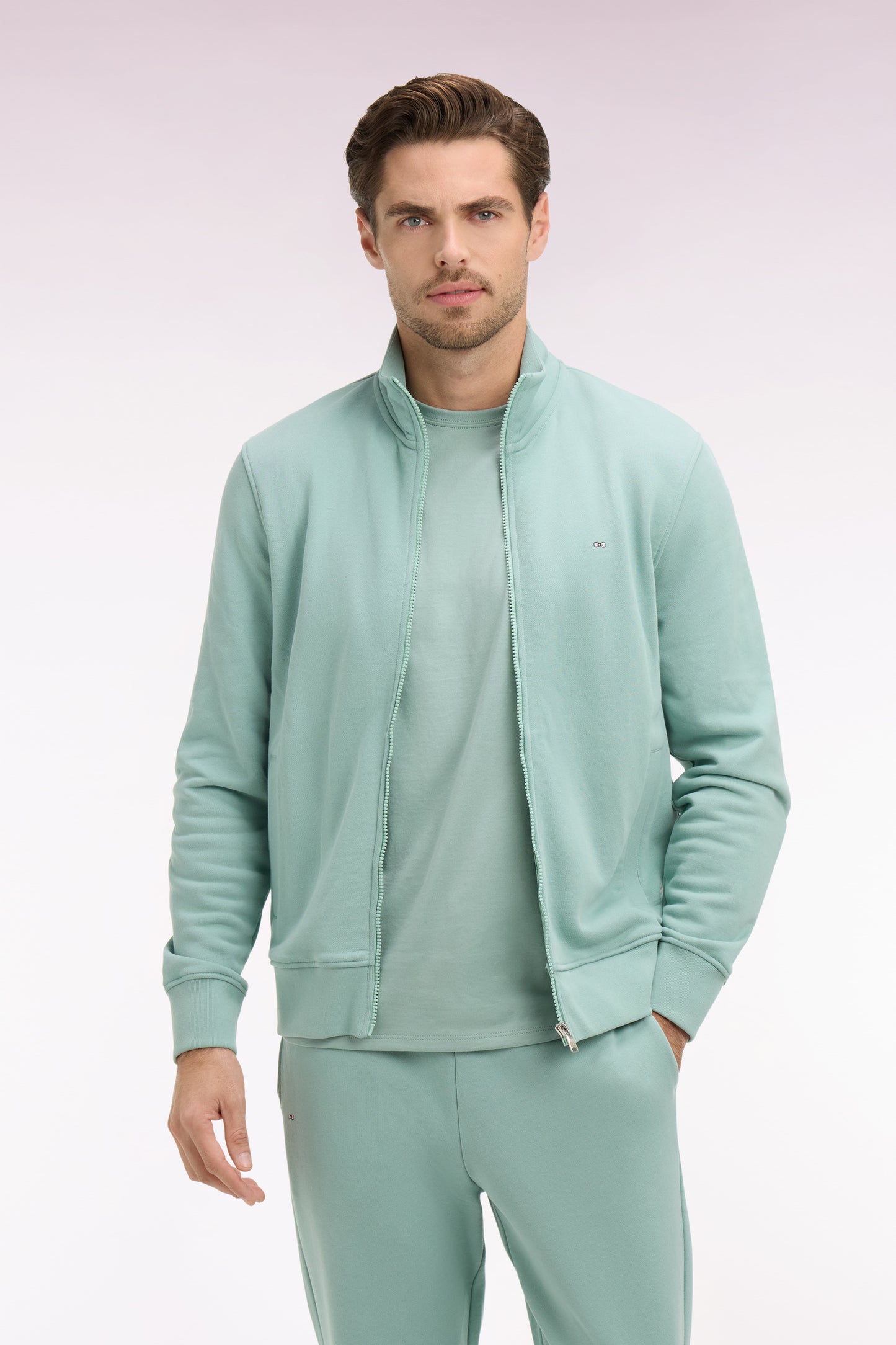 Straight shirt in sea green linen