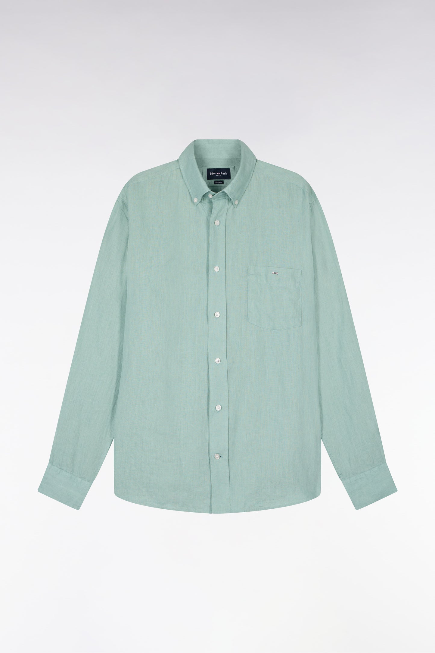 Straight shirt in sea green linen