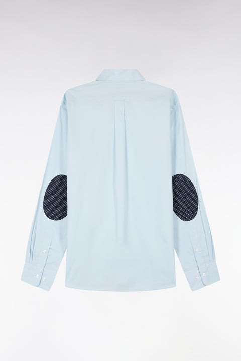 Chemise en coton bleu ciel à coudières imprimées - Image 2