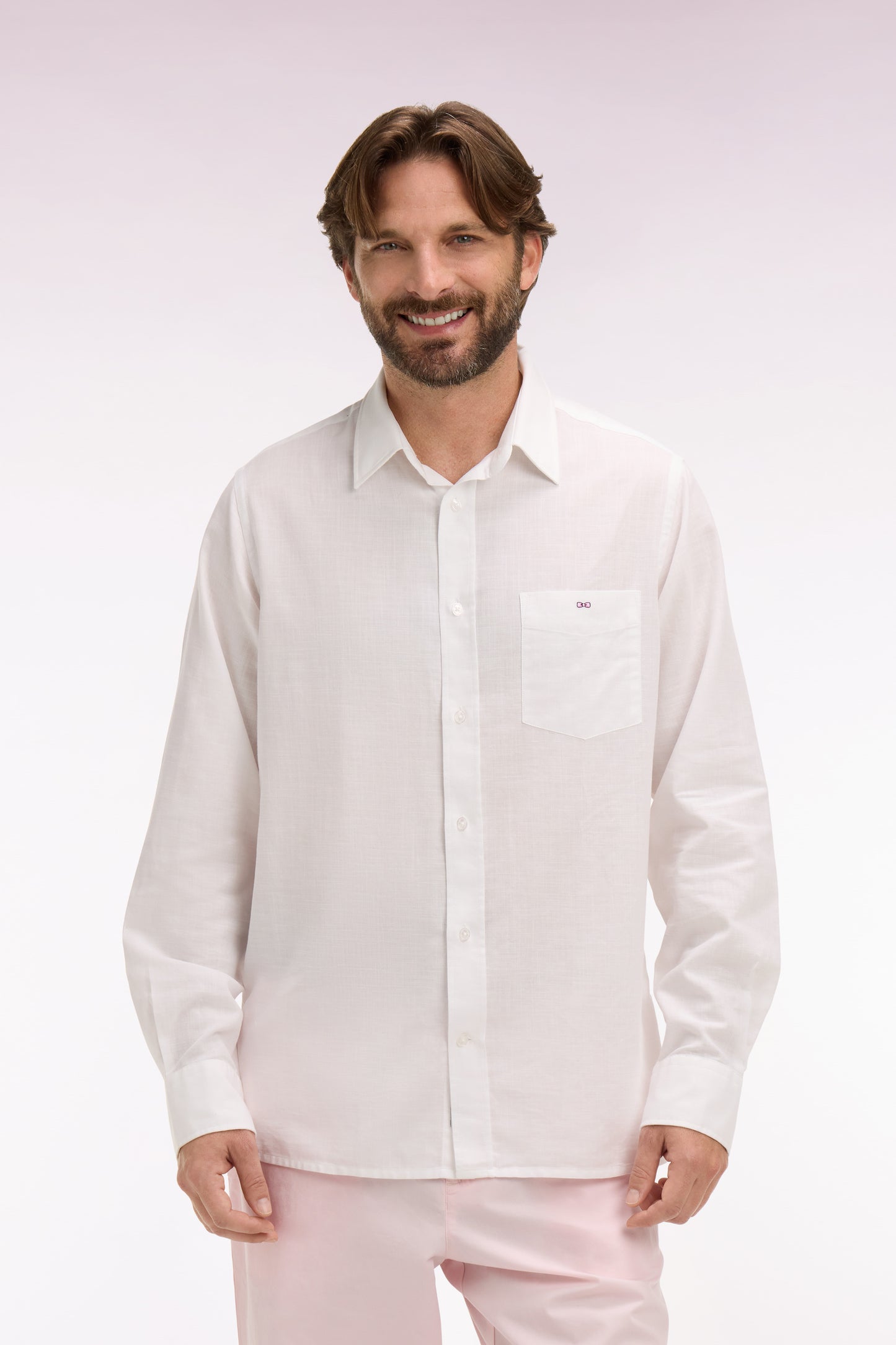 Chemise en coton blanche coupe regular