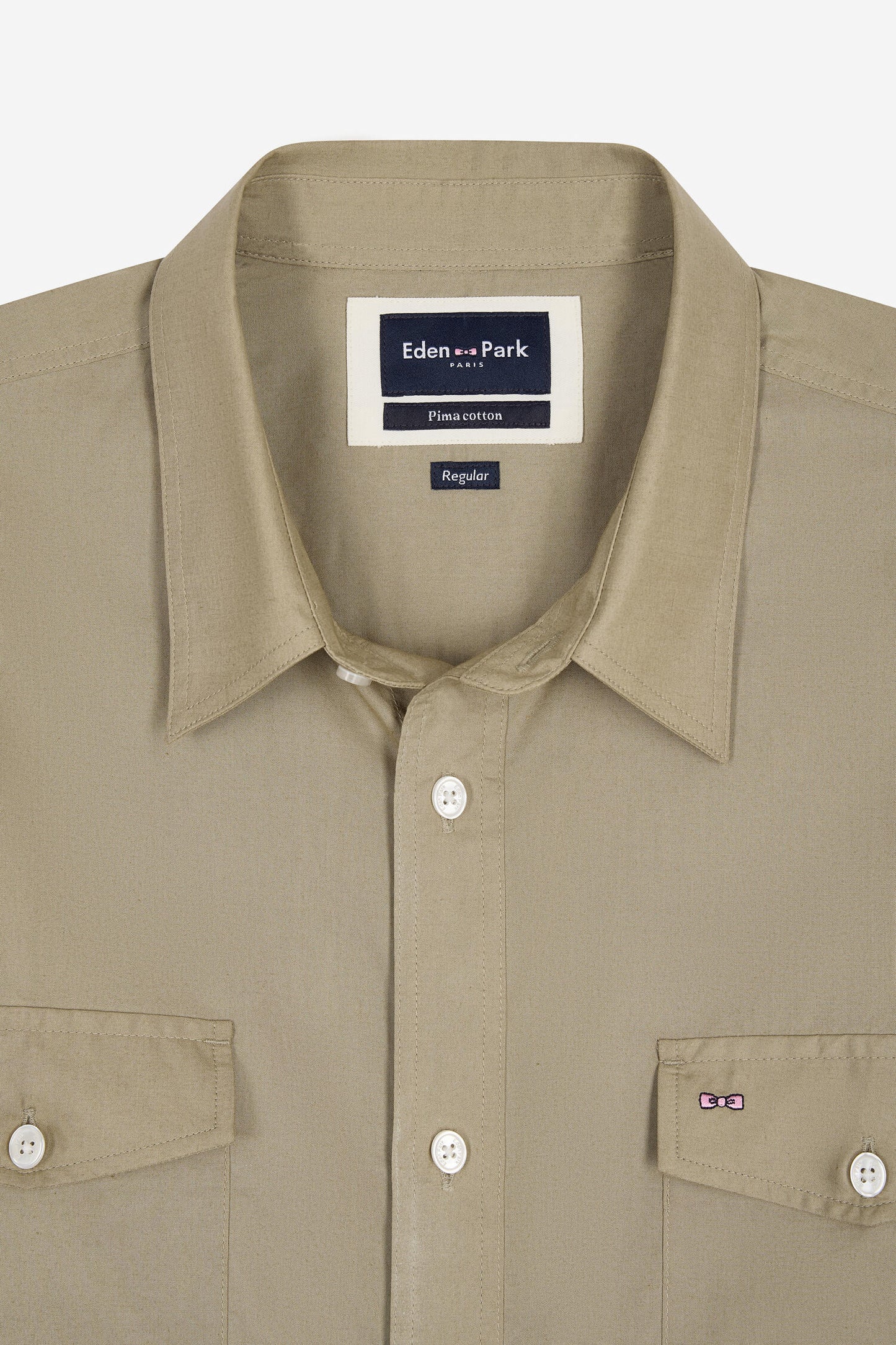 Chemise en popeline de coton Pima kaki coupe regular