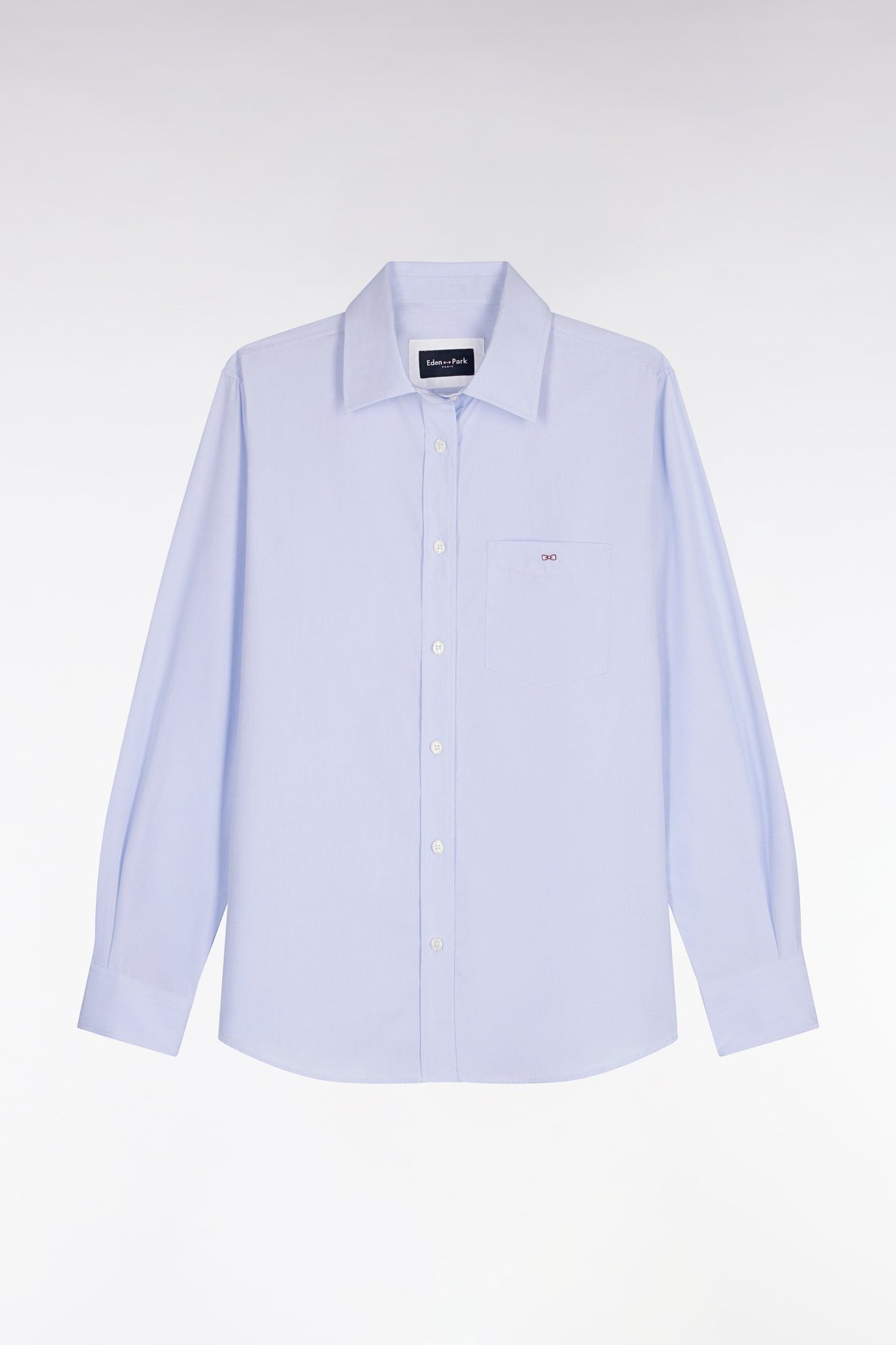 Chemise en popeline de coton ciel coupe slim