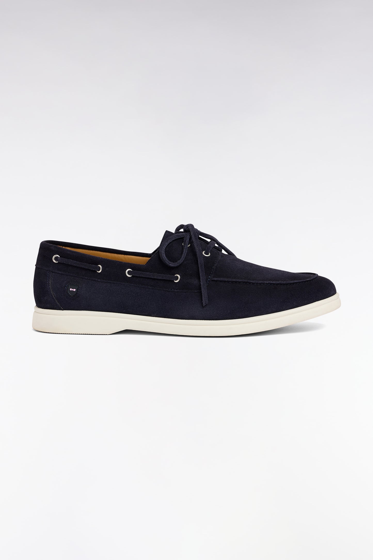 Navy suede leather boat shoes