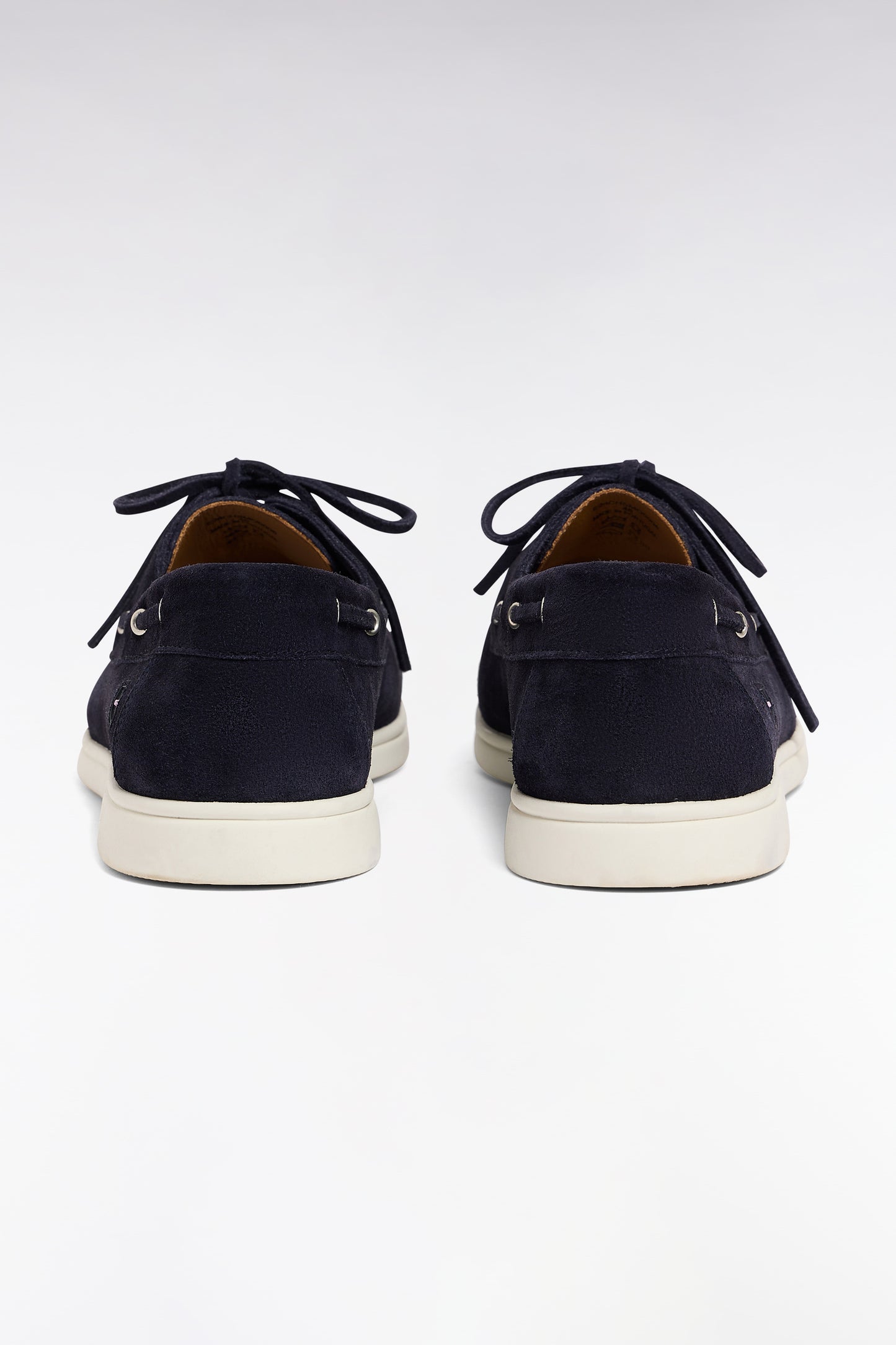 Navy suede leather boat shoes