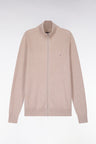 Cardigan zippé en coton beige