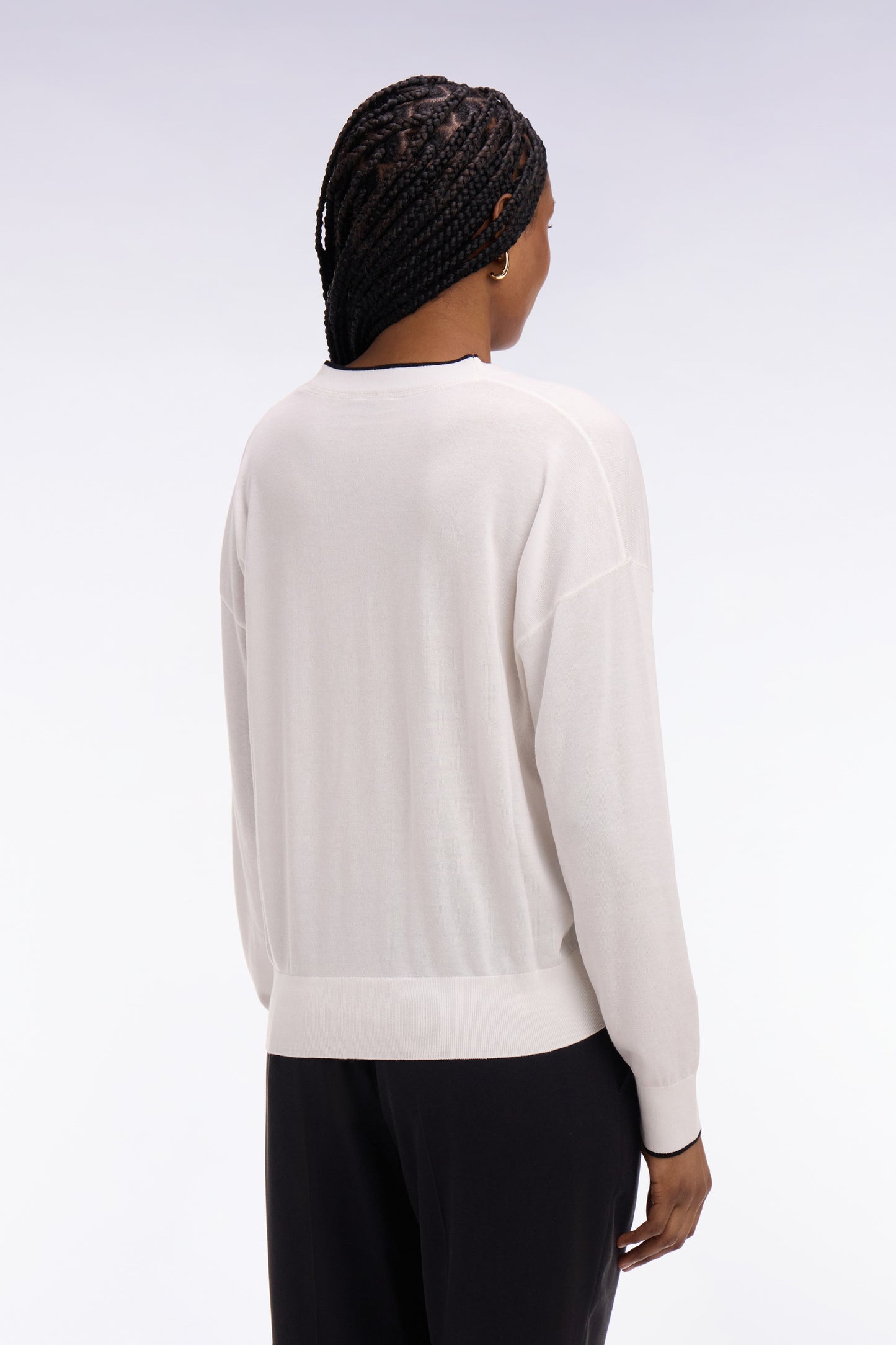 Cardigan boutonné col V blanc