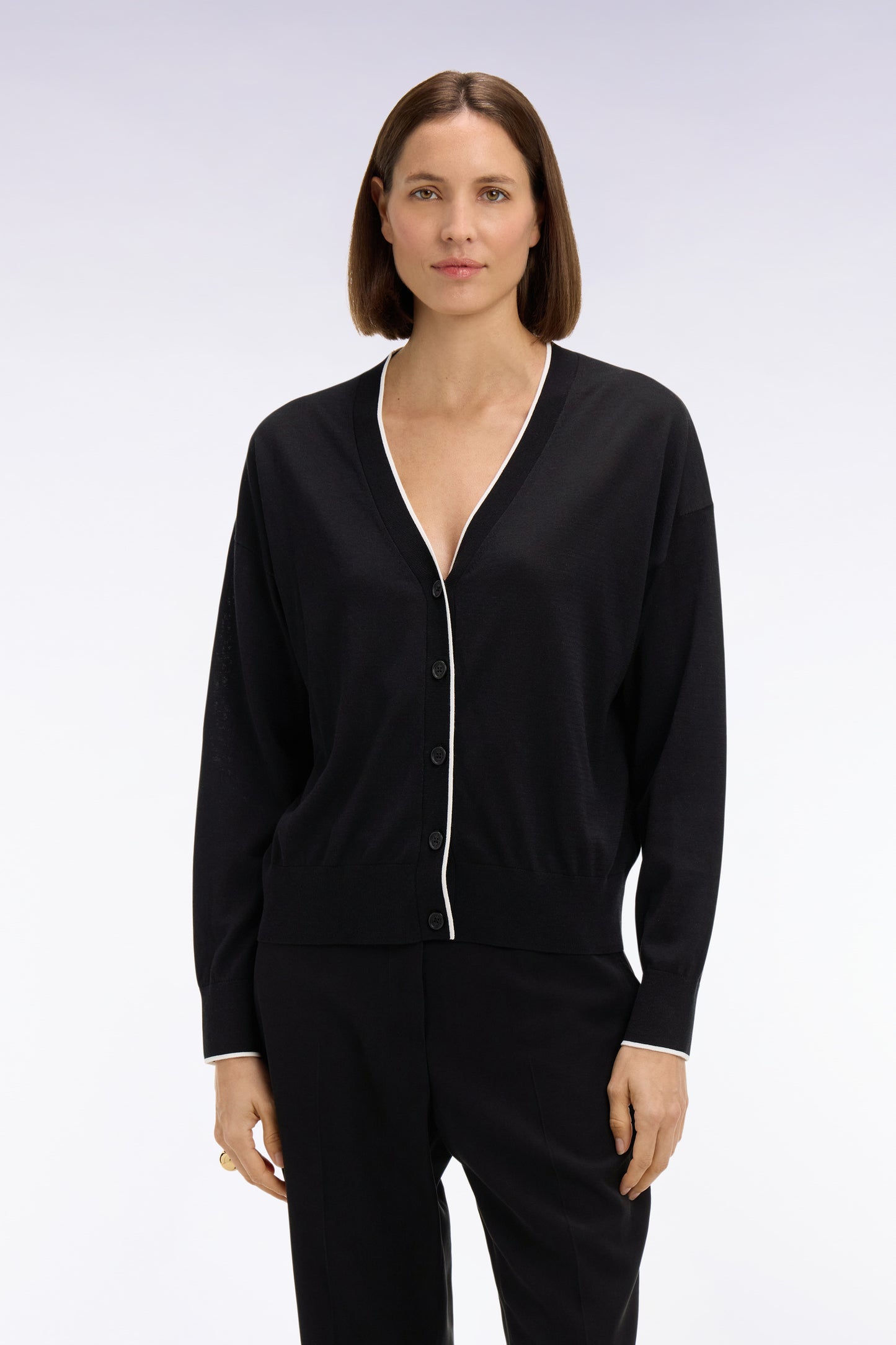 Cardigan boutonné col V noir