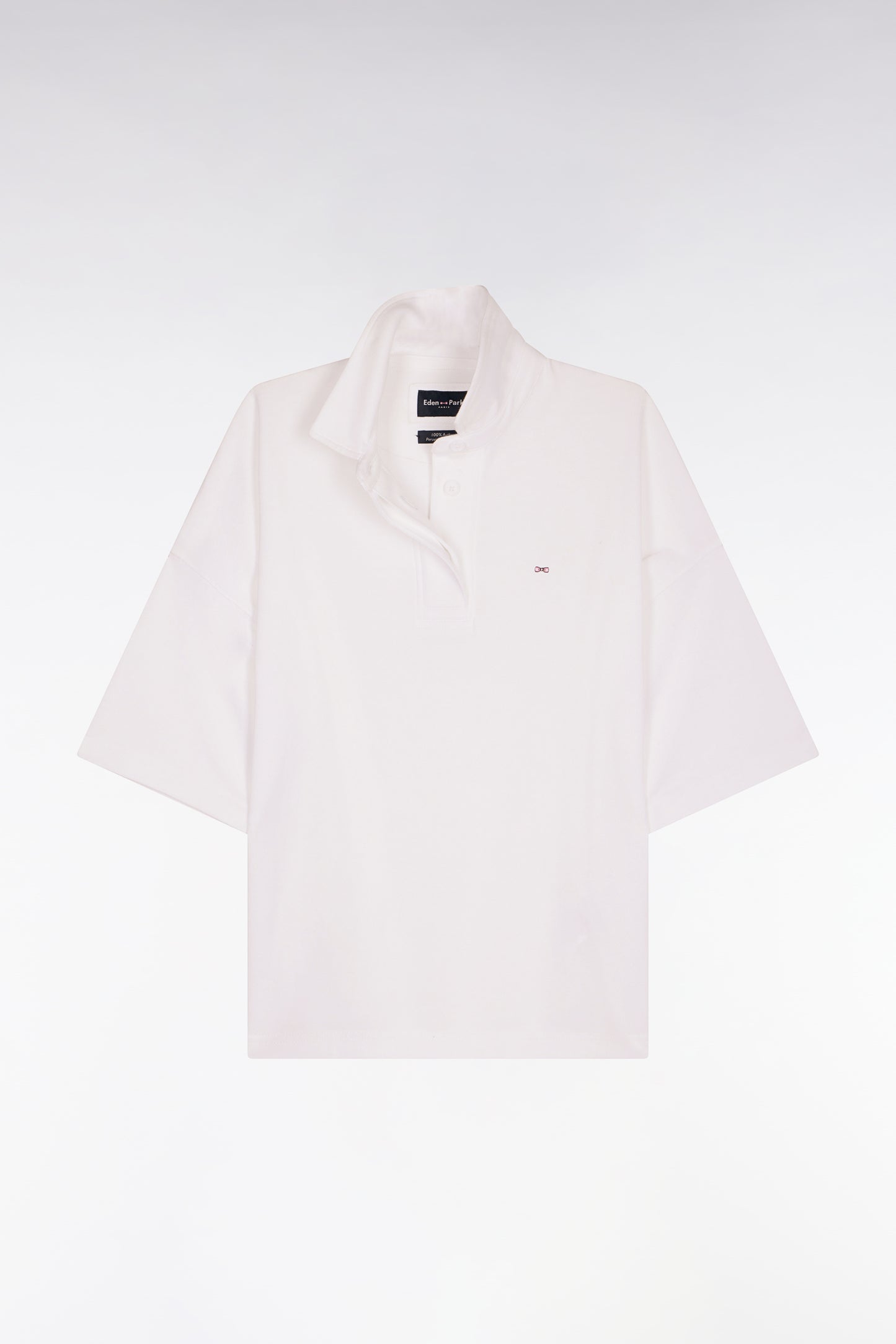 Relaxed fit white Pima cotton short-sleeved jersey