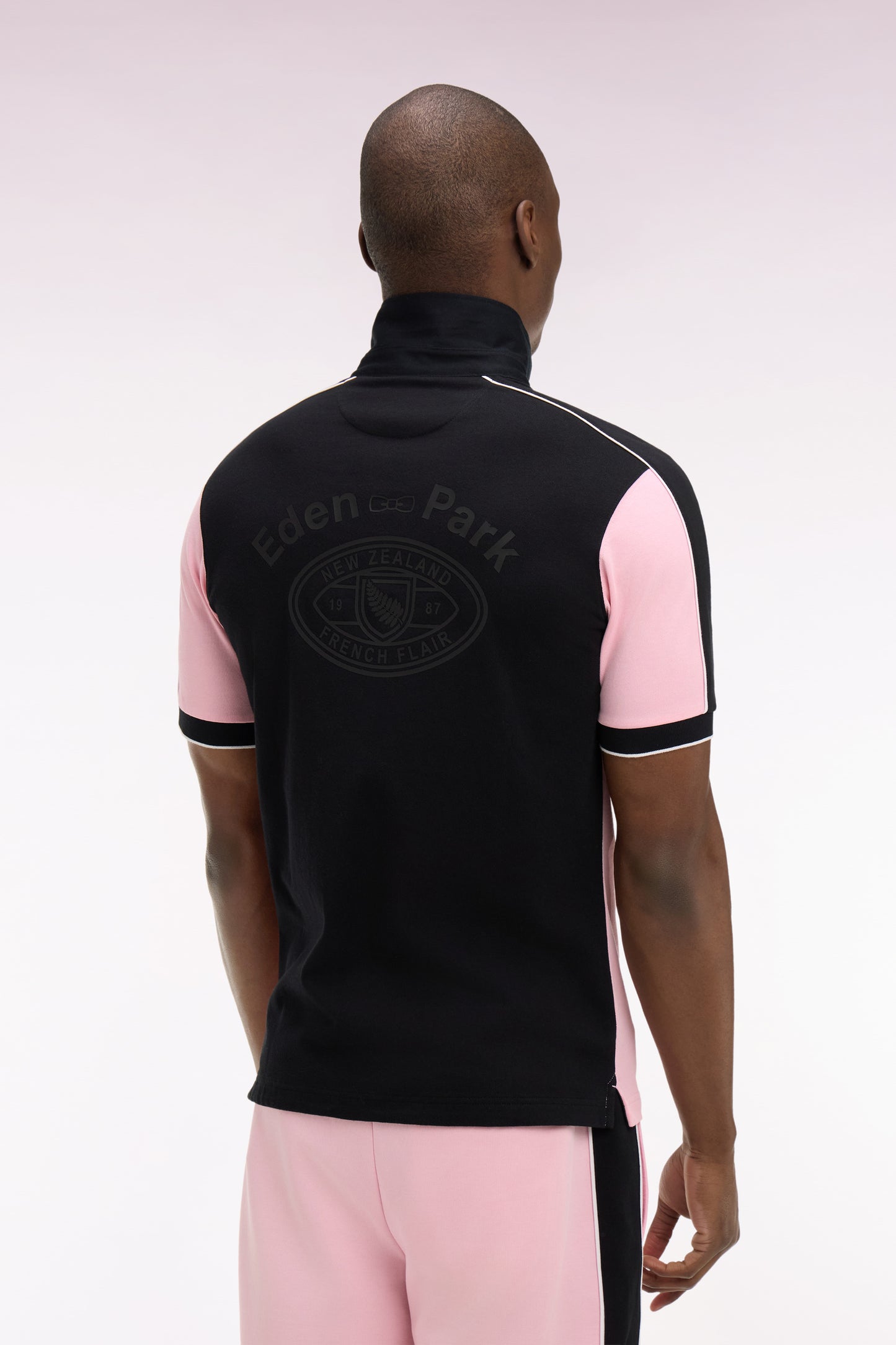 Maillot à manches courtes Nouvelle Zélande en coton rose coupe regular
