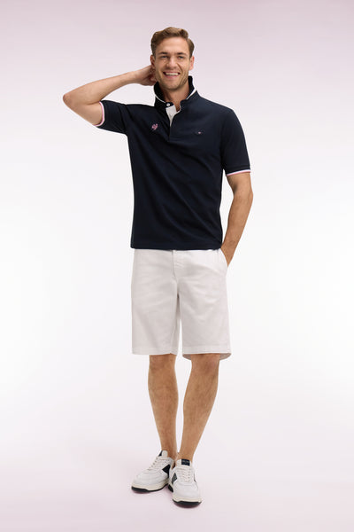 XV de France short-sleeved jersey in embroidered navy cotton Regular fit