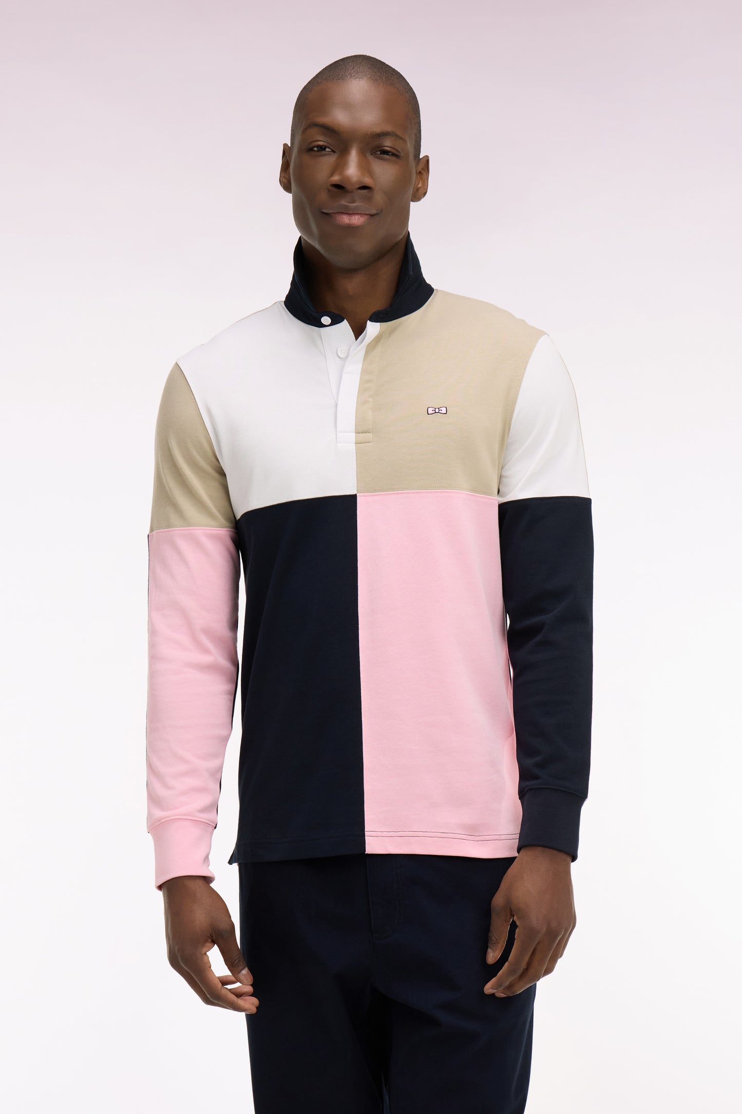 Pink Cotton Crossover Long Sleeve Jersey