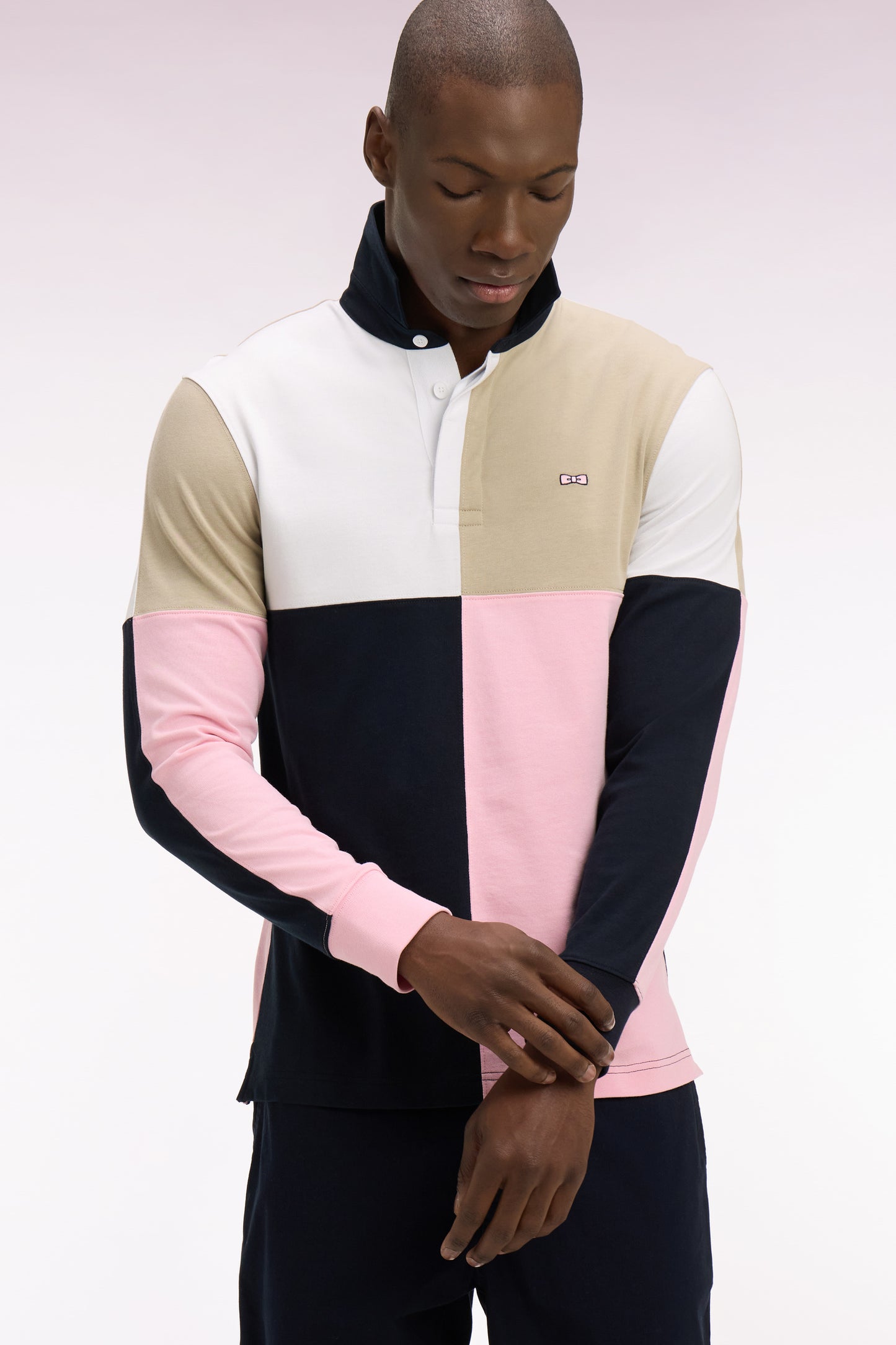 Pink Cotton Crossover Long Sleeve Jersey