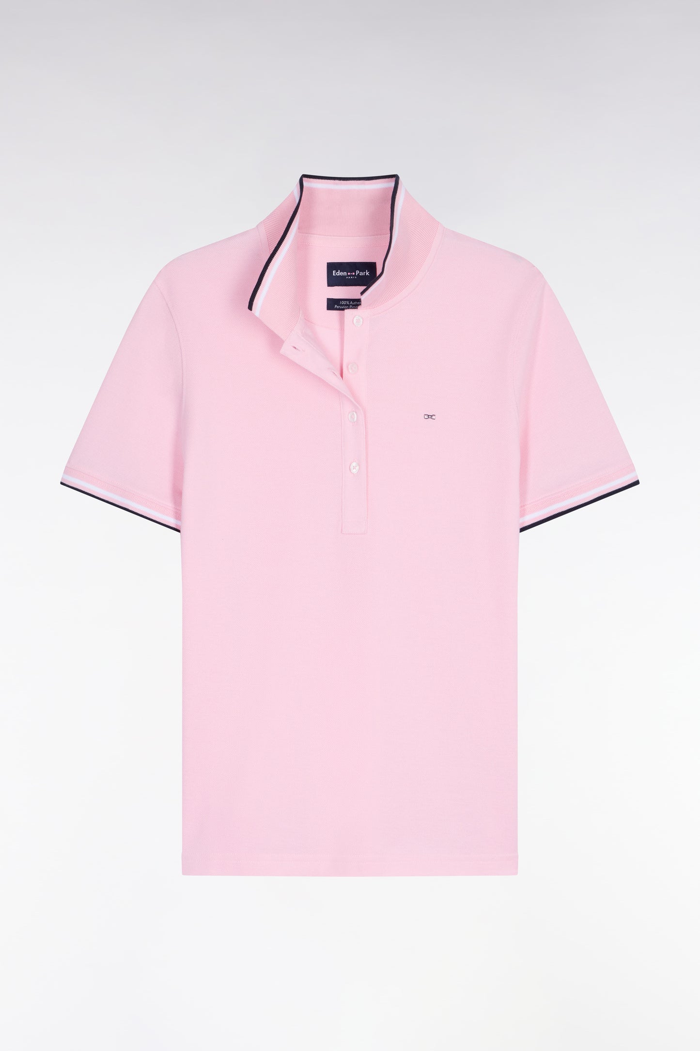 Polo à manches courtes en coton rose coupe regular