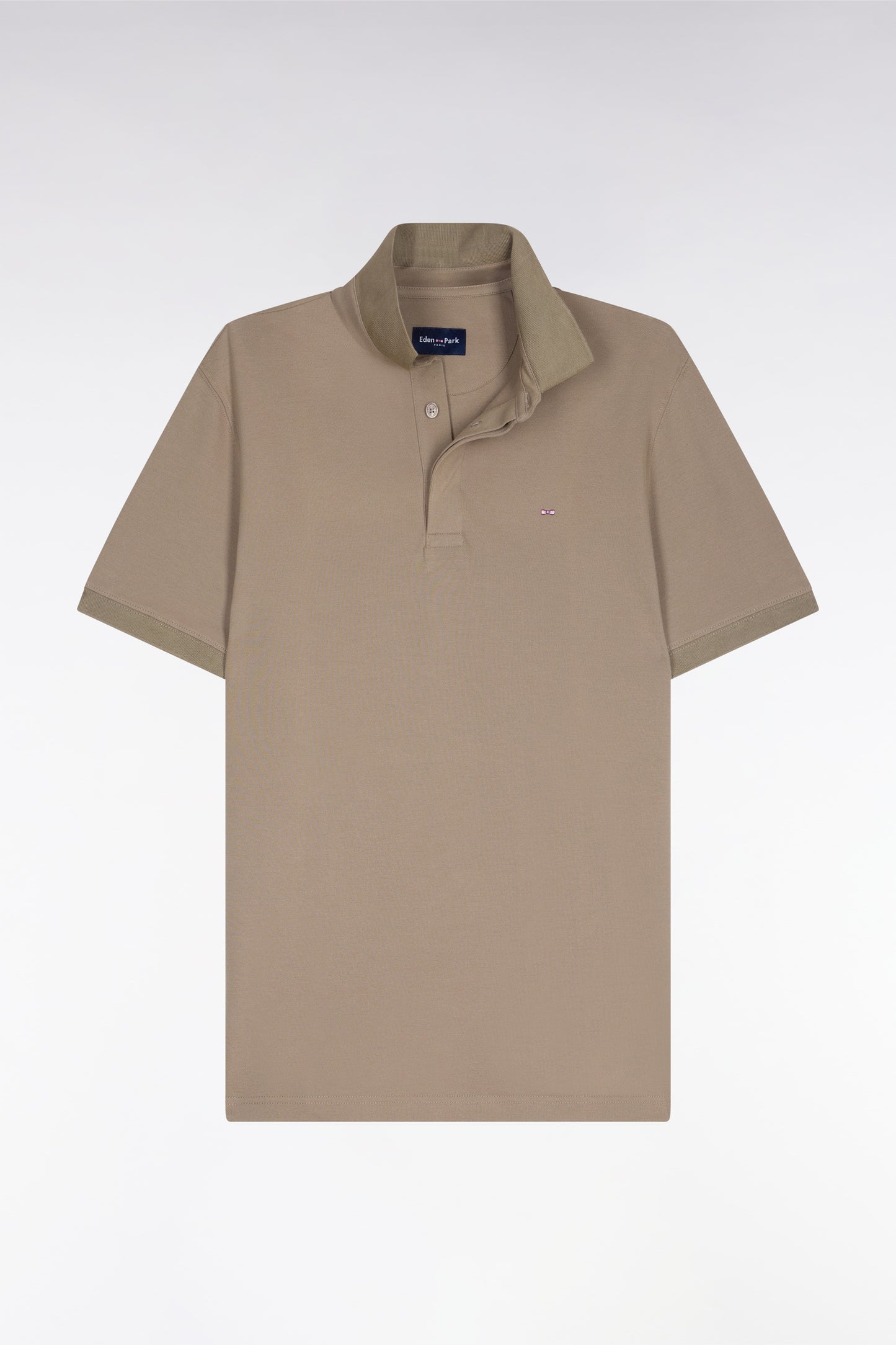 Brown Cotton Short Sleeve Slim Fit Polo Shirt