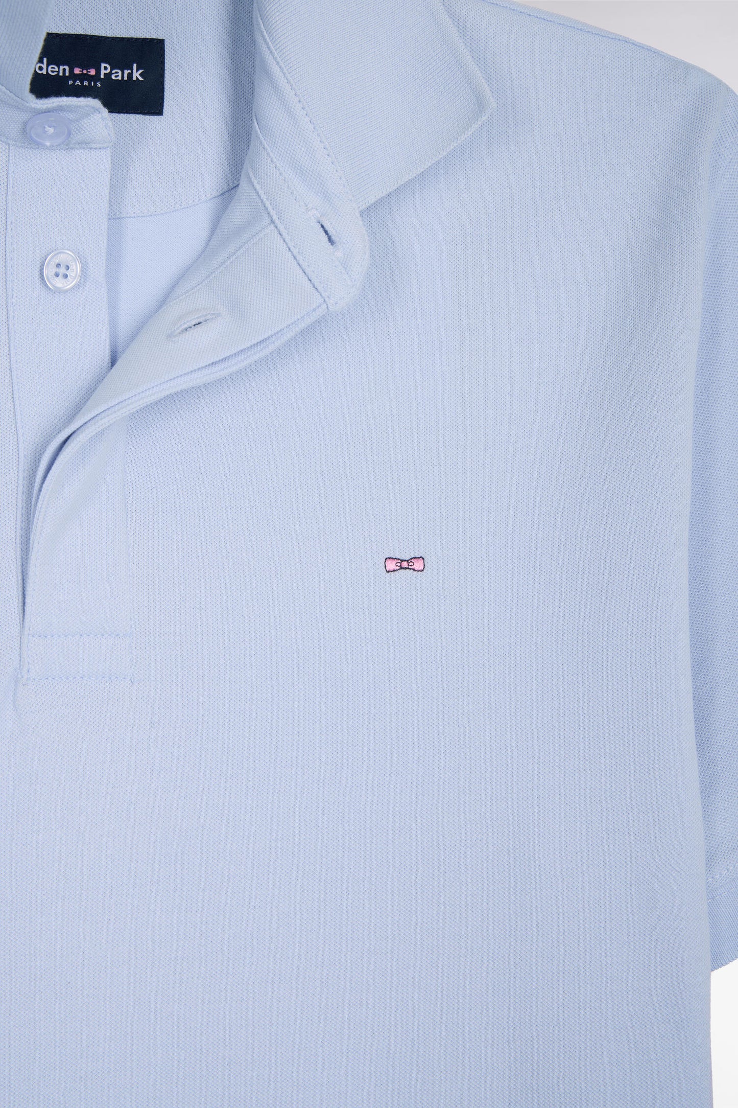 Light gray slim fit cotton short sleeve polo shirt